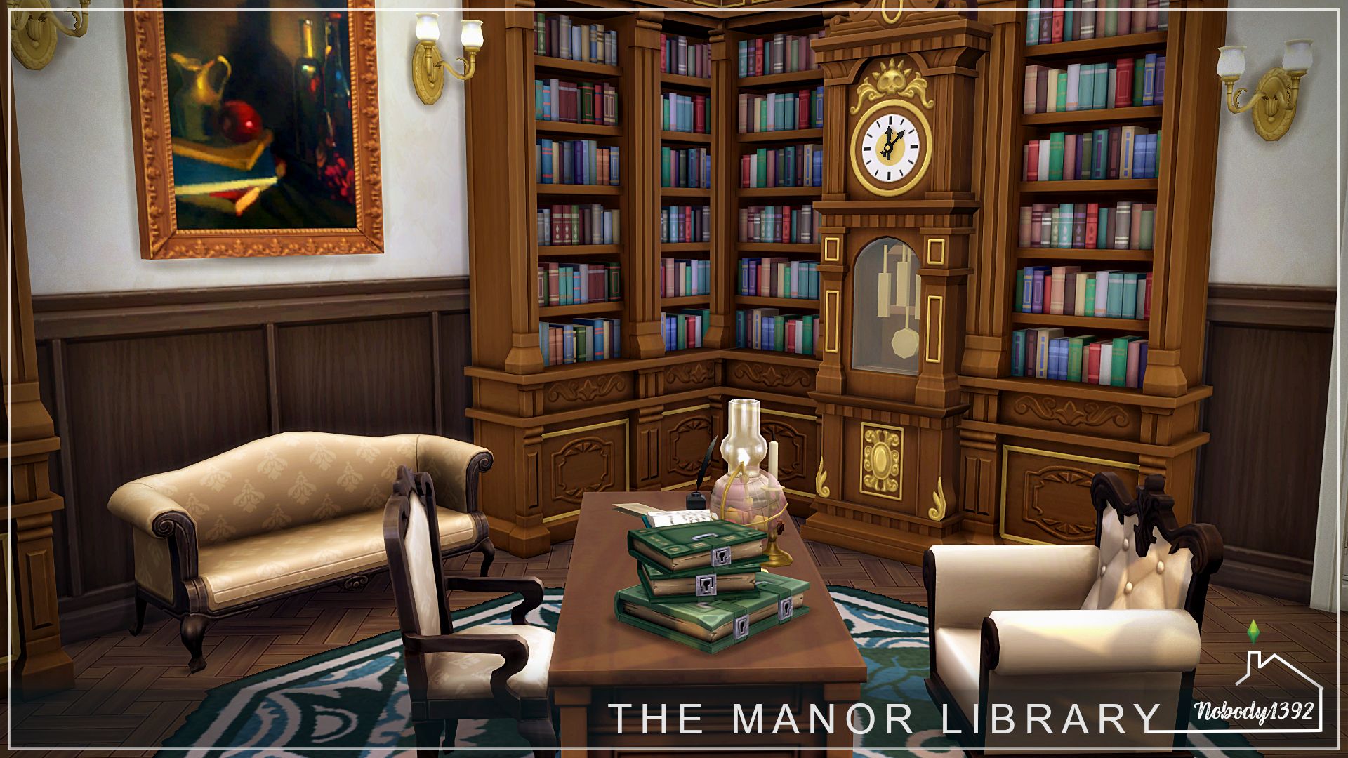 The Manor Library (No CC!) - room mod for The Sims 4 