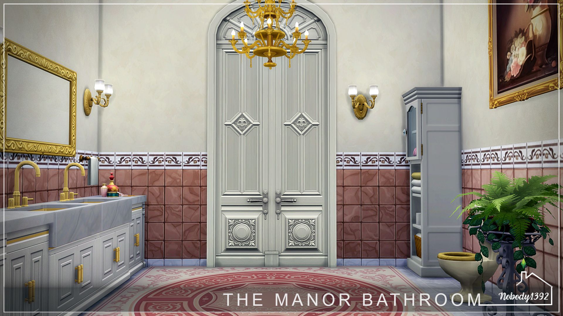 The Manor Bathroom (No CC!) - room mod for The Sims 4 