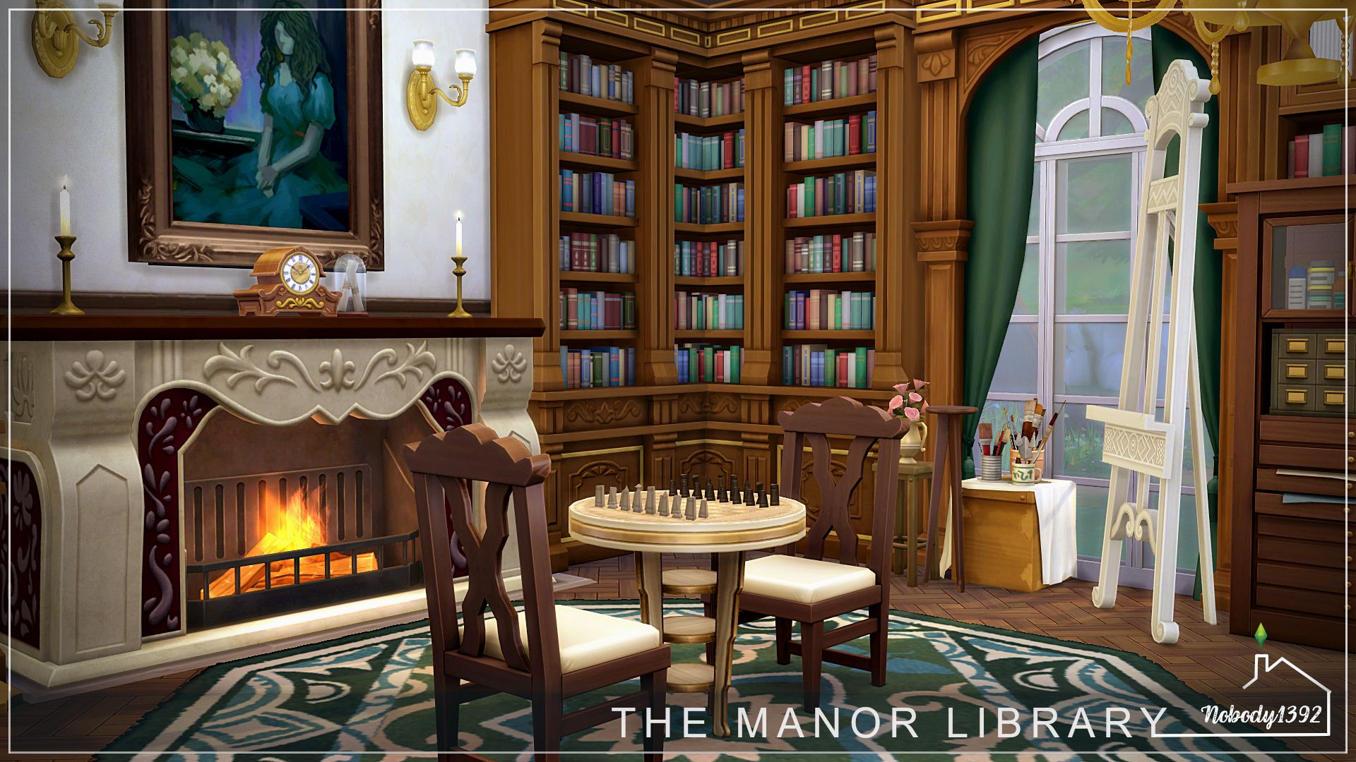 The Manor Library (No CC!) - room mod for The Sims 4 