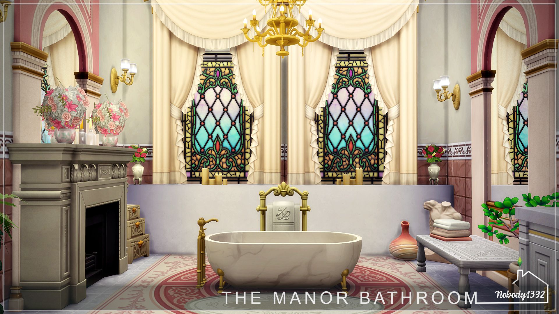 The Manor Bathroom (No CC!) - room mod for The Sims 4 