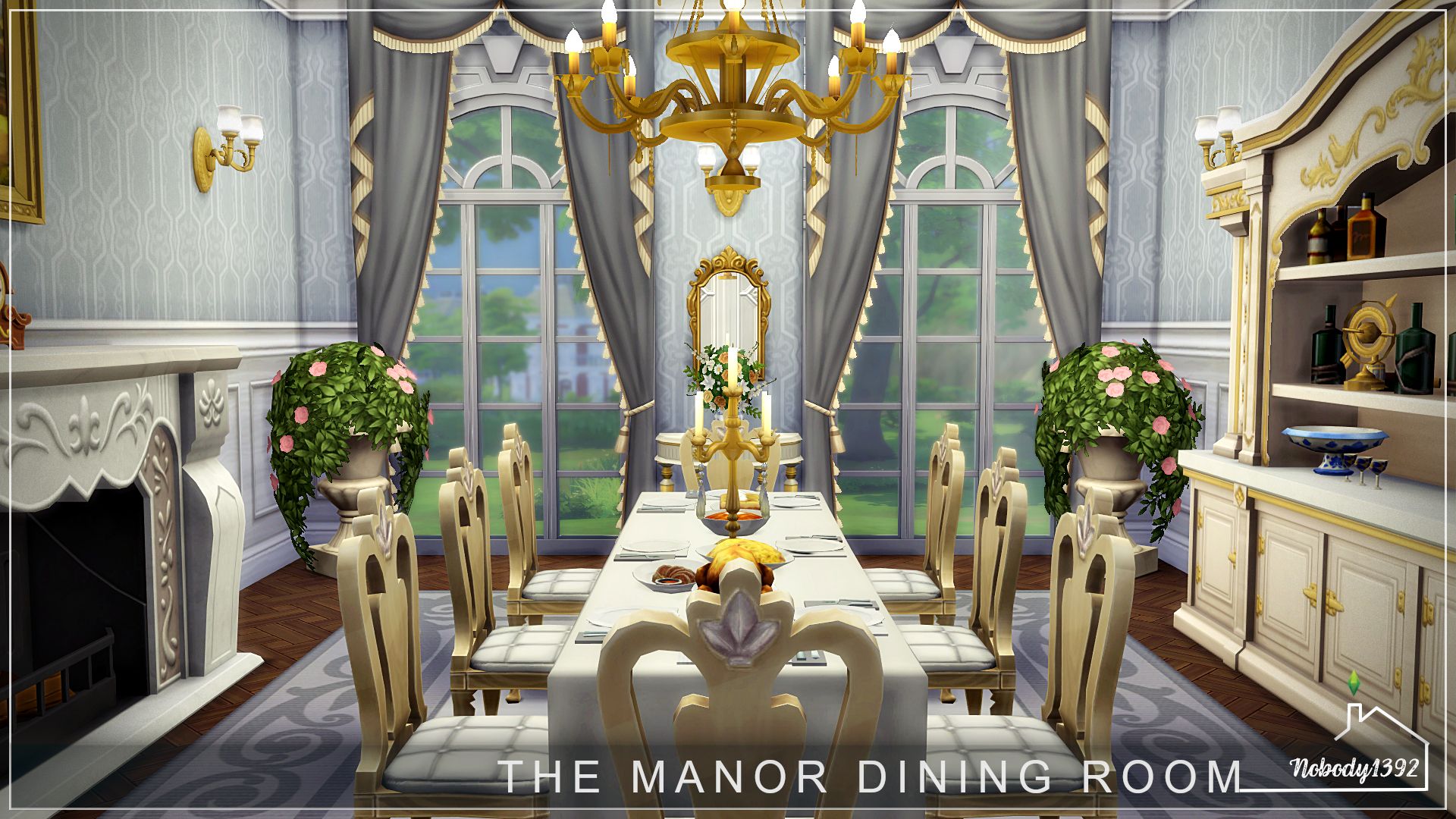 The  Manor Dining Room (No CC!) - room mod for The Sims 4 