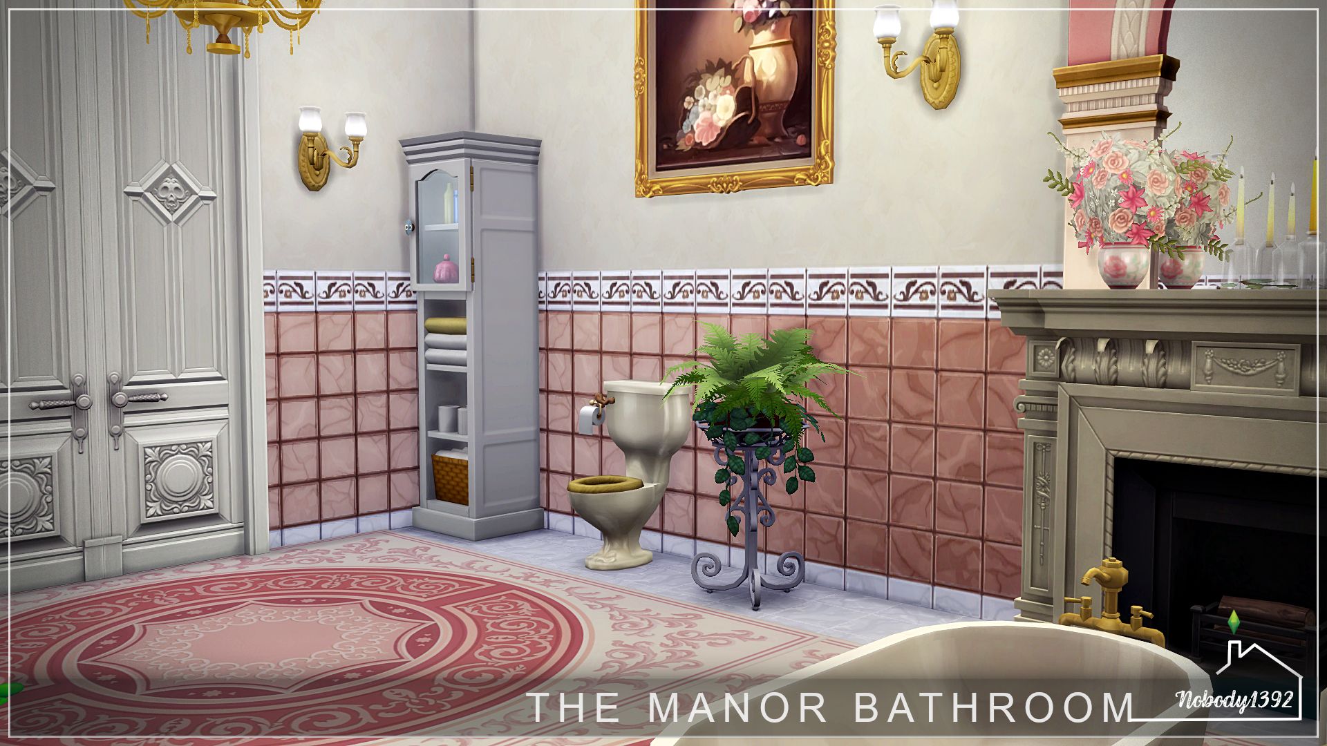 The Manor Bathroom (No CC!) - room mod for The Sims 4 