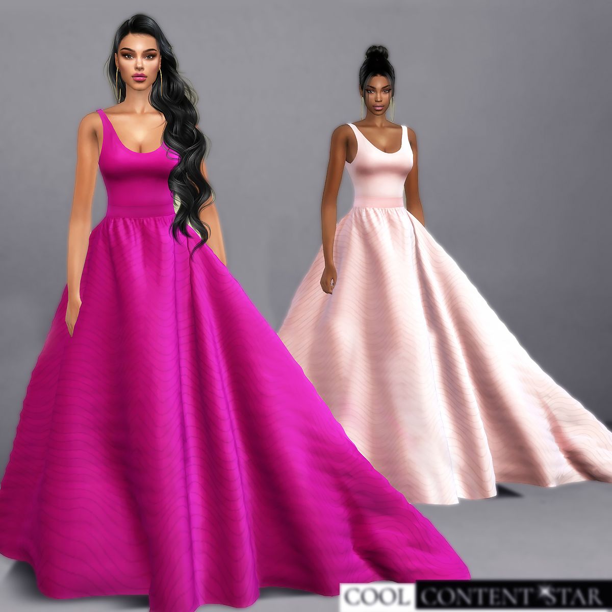 Long Draped Gown mod for The Sims 4 