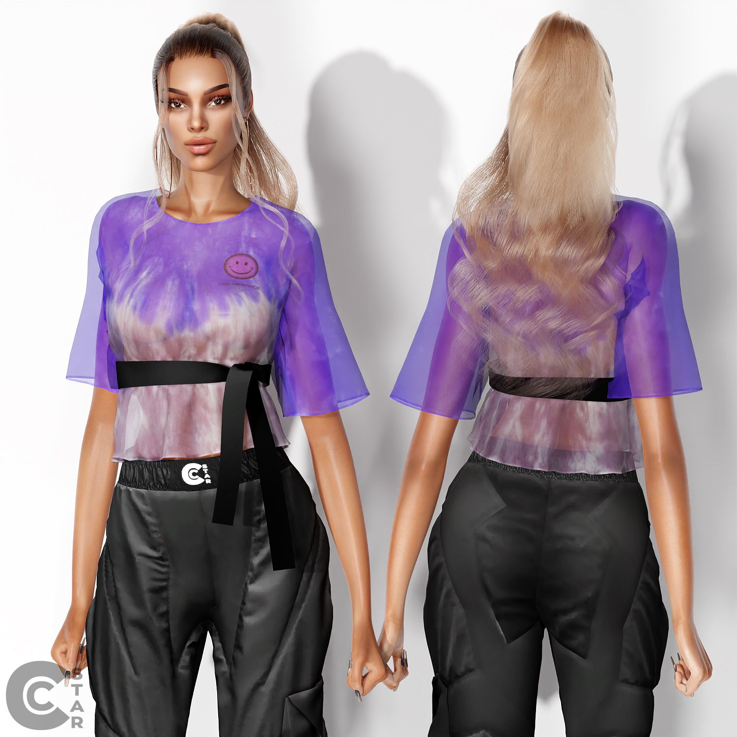 Belted Sheer Top mod for The Sims 4 