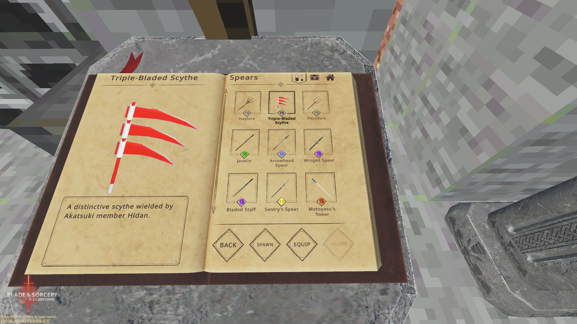 Hidan's Triscythe (U1.2) mod for Blade & Sorcery