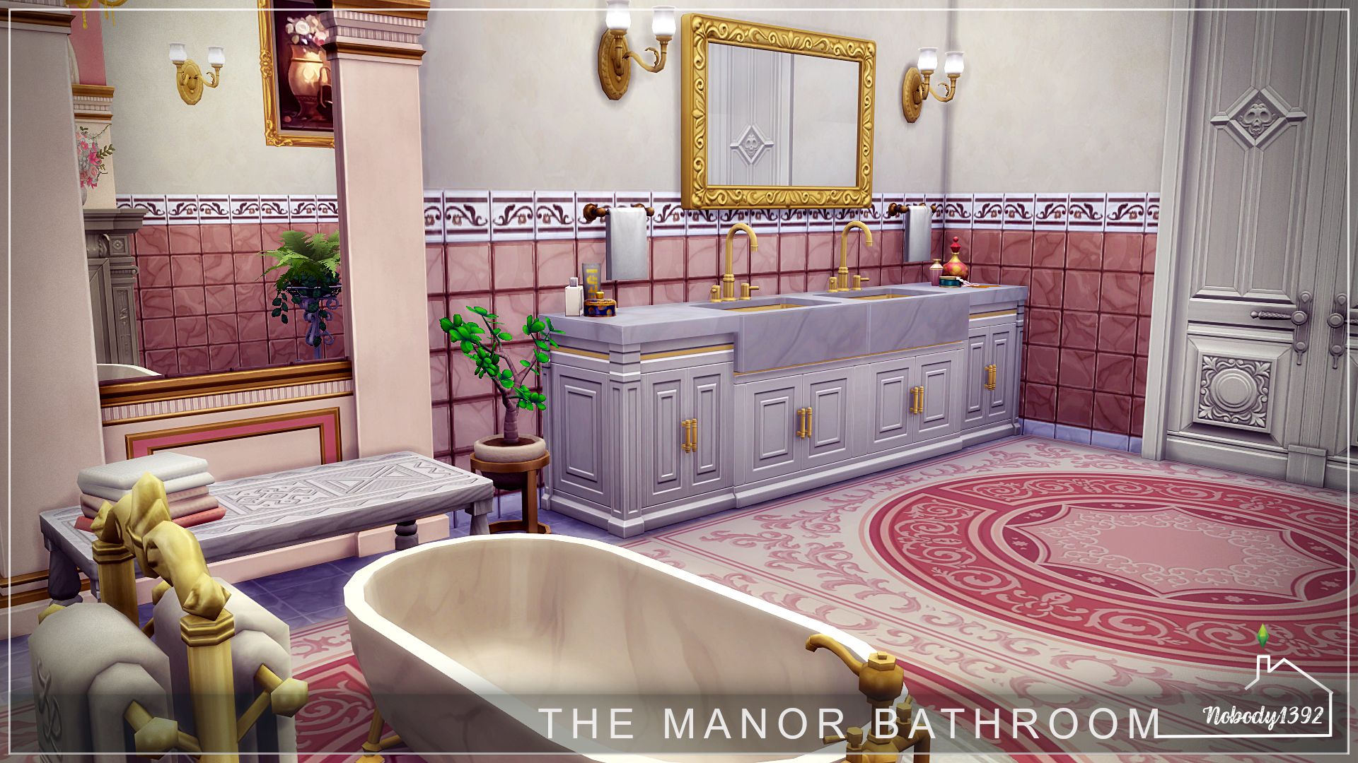 The Manor Bathroom (No CC!) - room mod for The Sims 4 