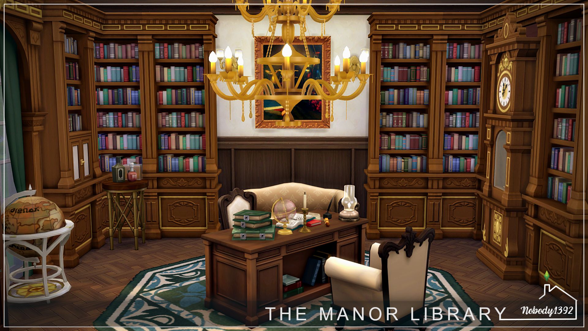 The Manor Library (No CC!) - room mod for The Sims 4 