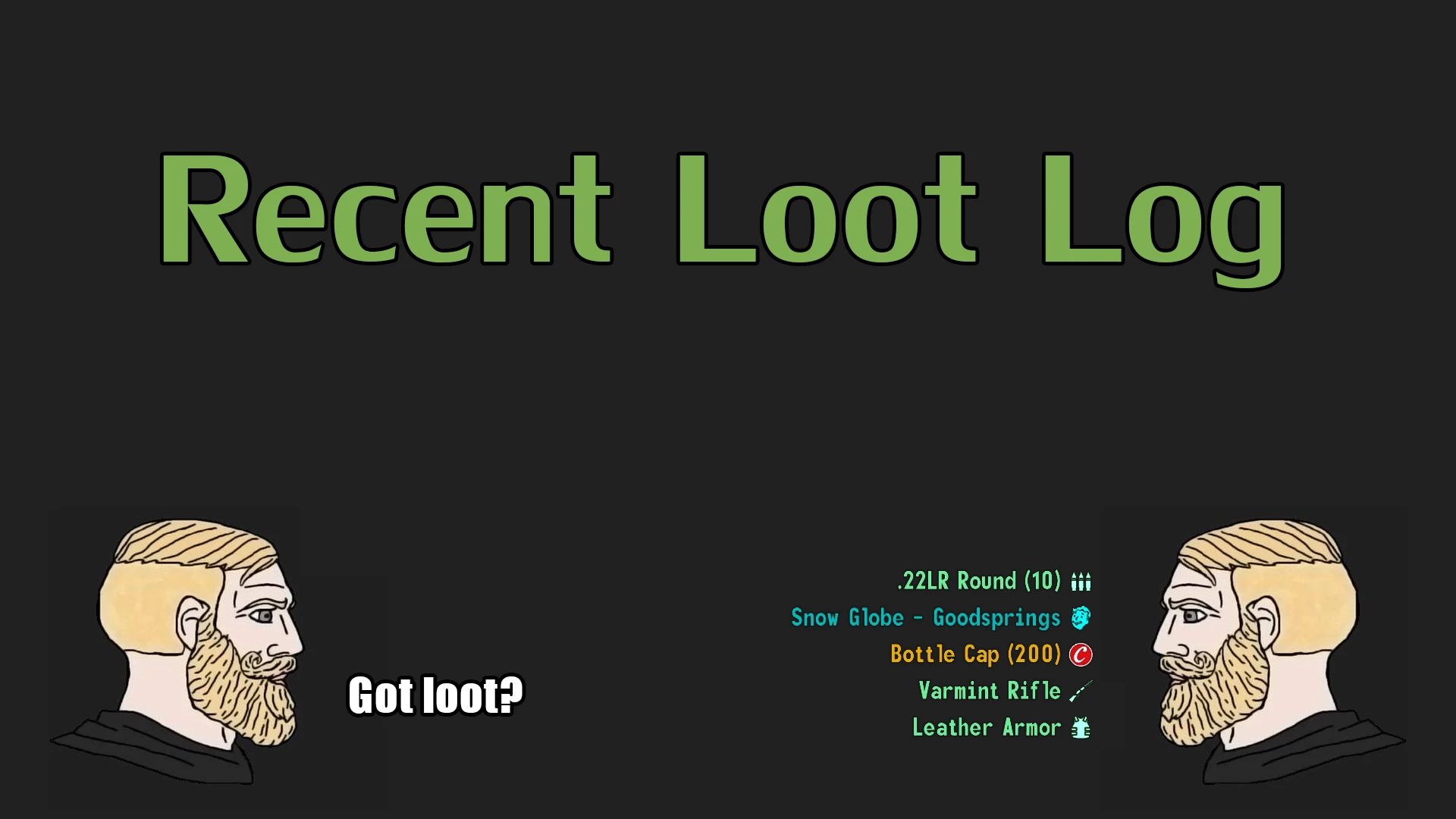 Recent Loot Log - ESPless mod for Fallout: New Vegas