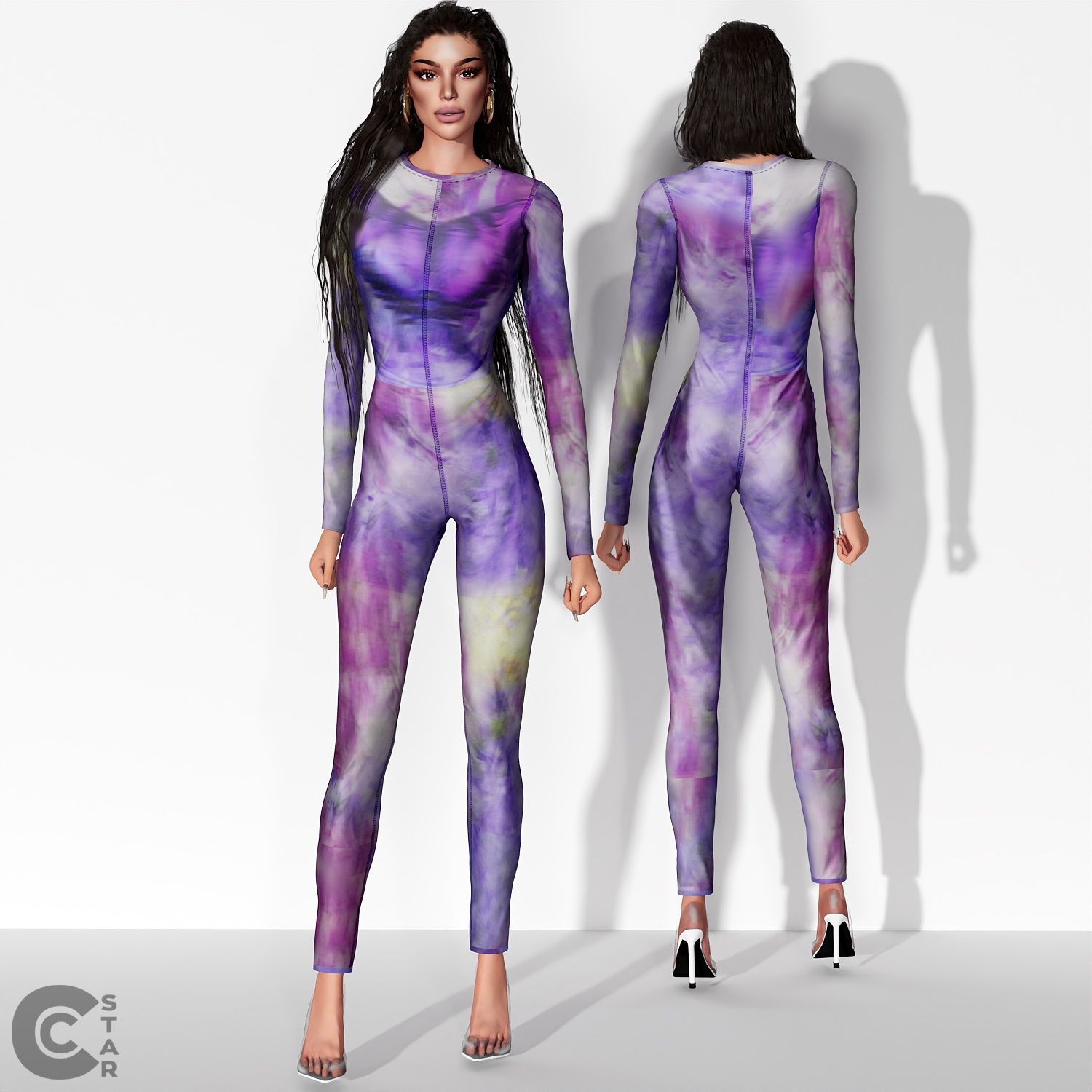 Printed Catsuit mod for The Sims 4 