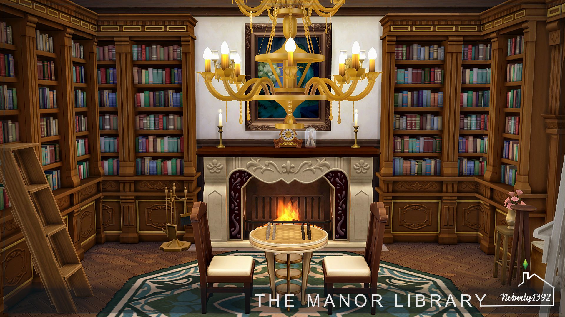 The Manor Library (No CC!) - room mod for The Sims 4 