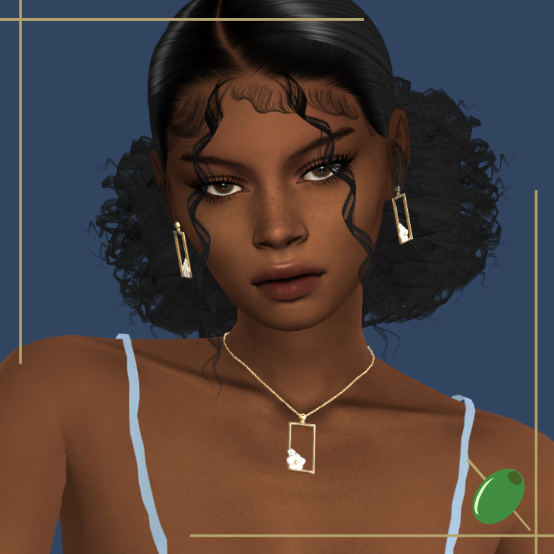 Leonie Geometric Earrings mod for The Sims 4 