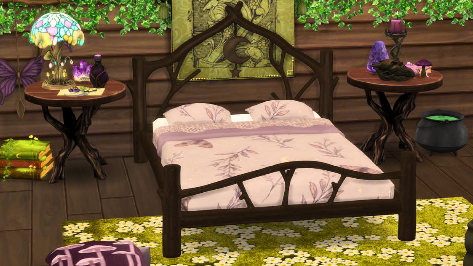 Moonlit Fae Branch bed mod for The Sims 4 