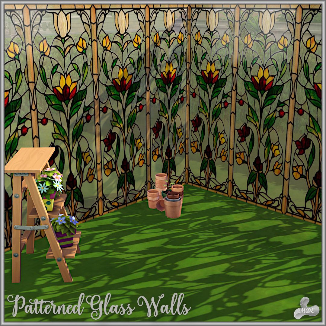 Patterned Glass Walls Part 2 mod for The Sims 4 