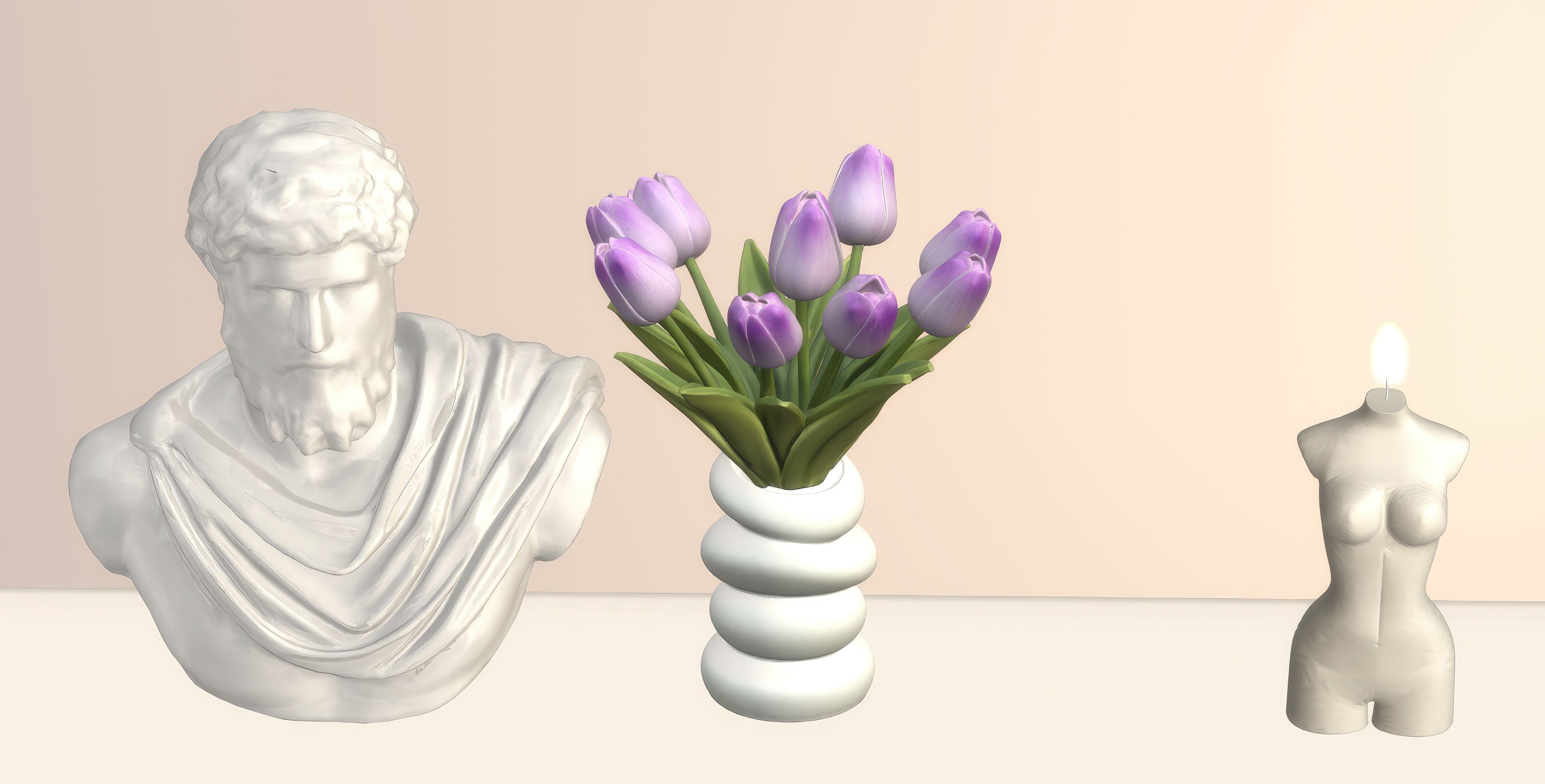 Minimal tulips in vase mod for The Sims 4 