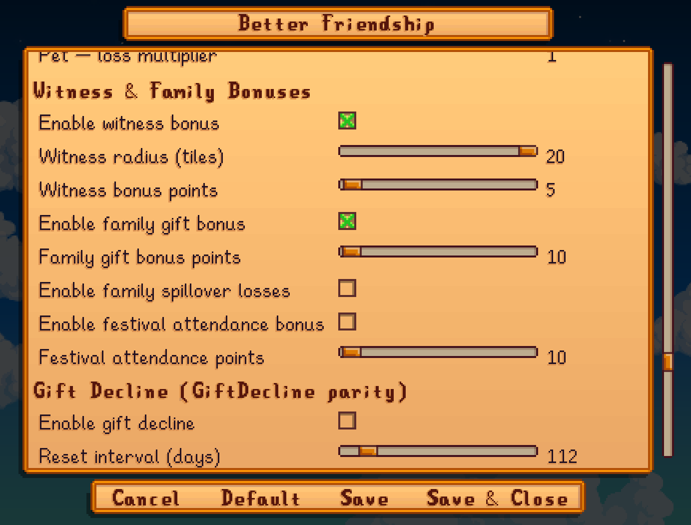 All in One Friendship mod for Stardew Valley
