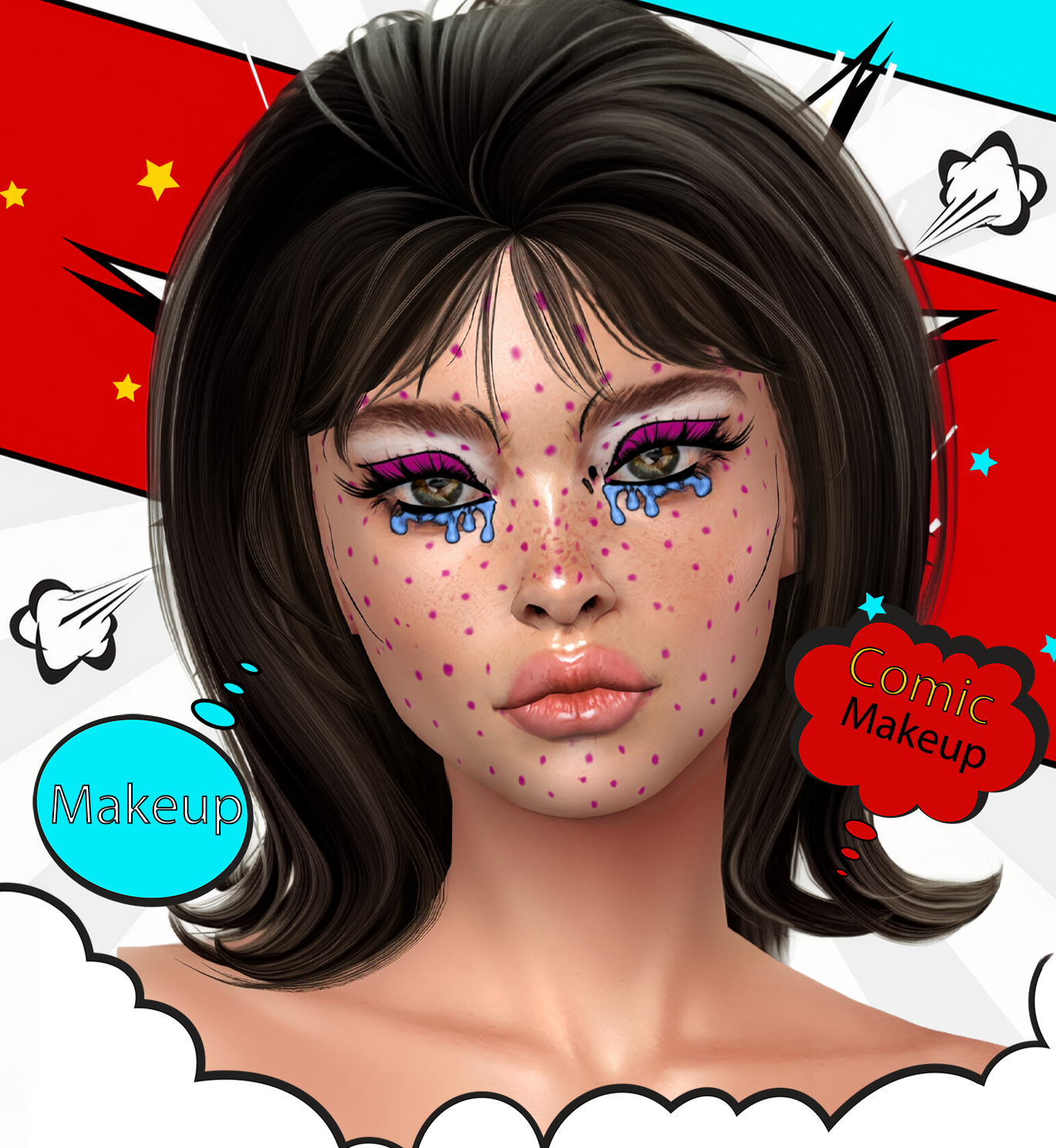 Modern Comic makeup mod for The Sims 4 
