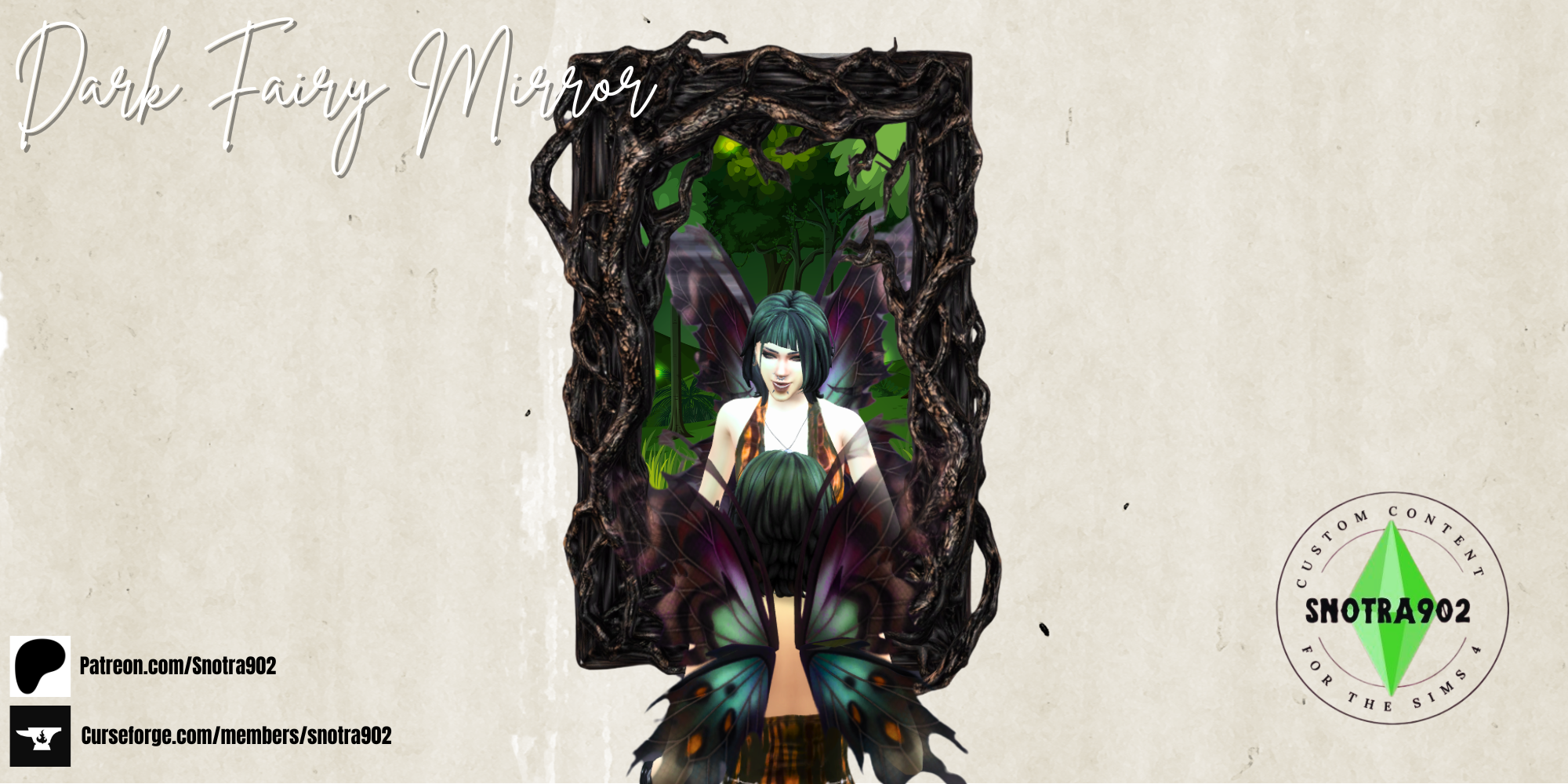 Dark Fairy Mirror mod for The Sims 4 