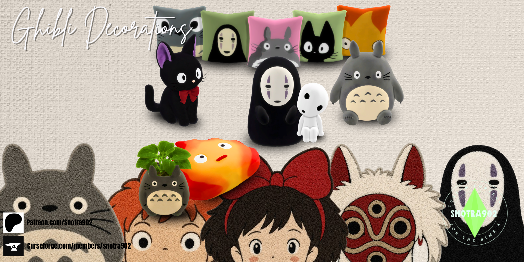 Ghibli Decorations mod for The Sims 4 