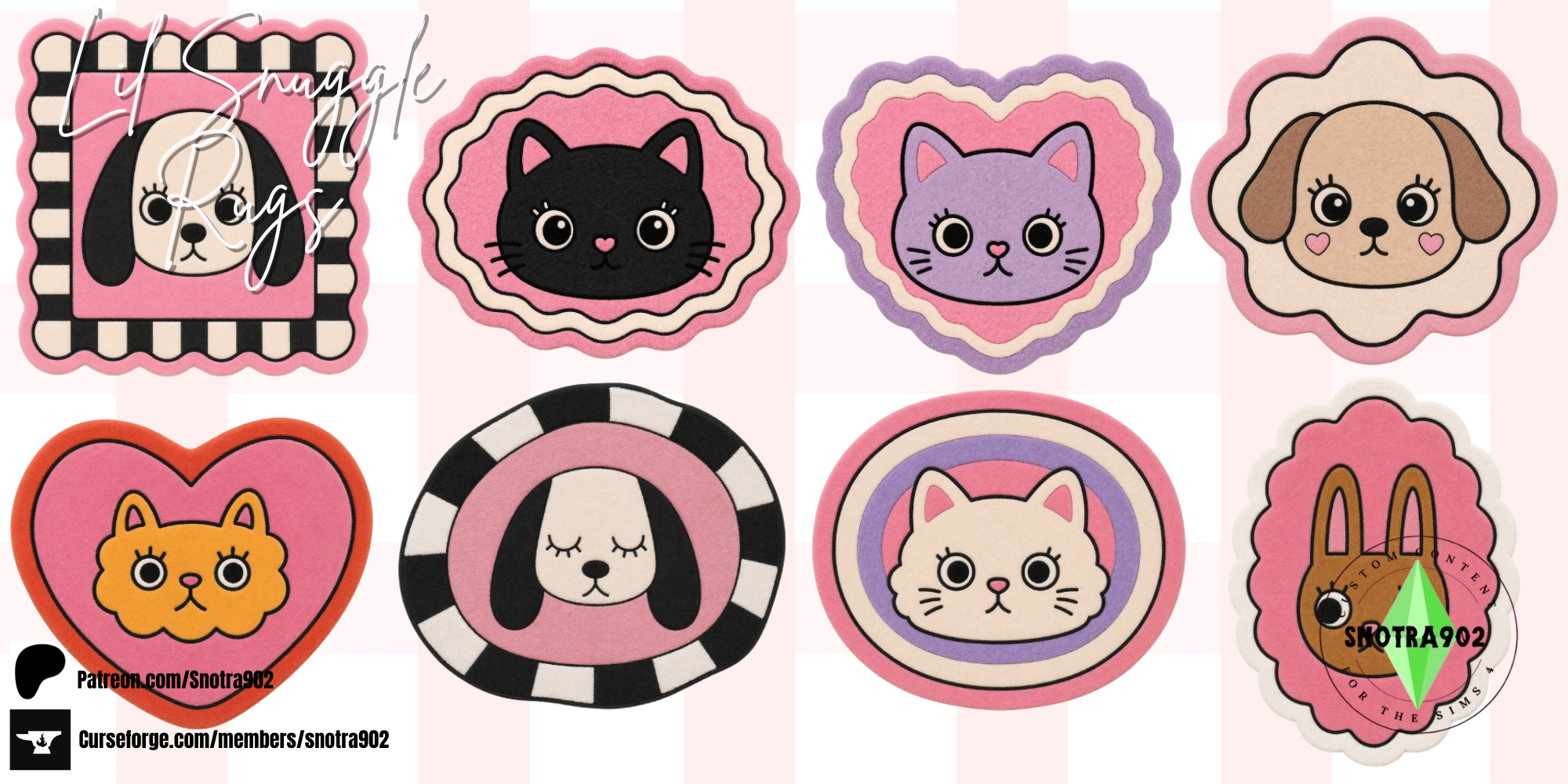 Lil Snuggle Rugs mod for The Sims 4 