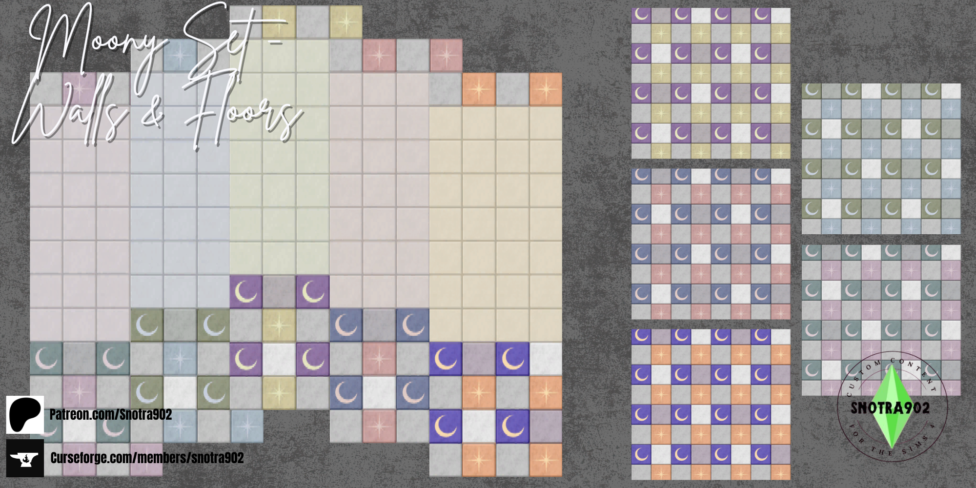 Moony Set - Walls & Floors mod for The Sims 4 