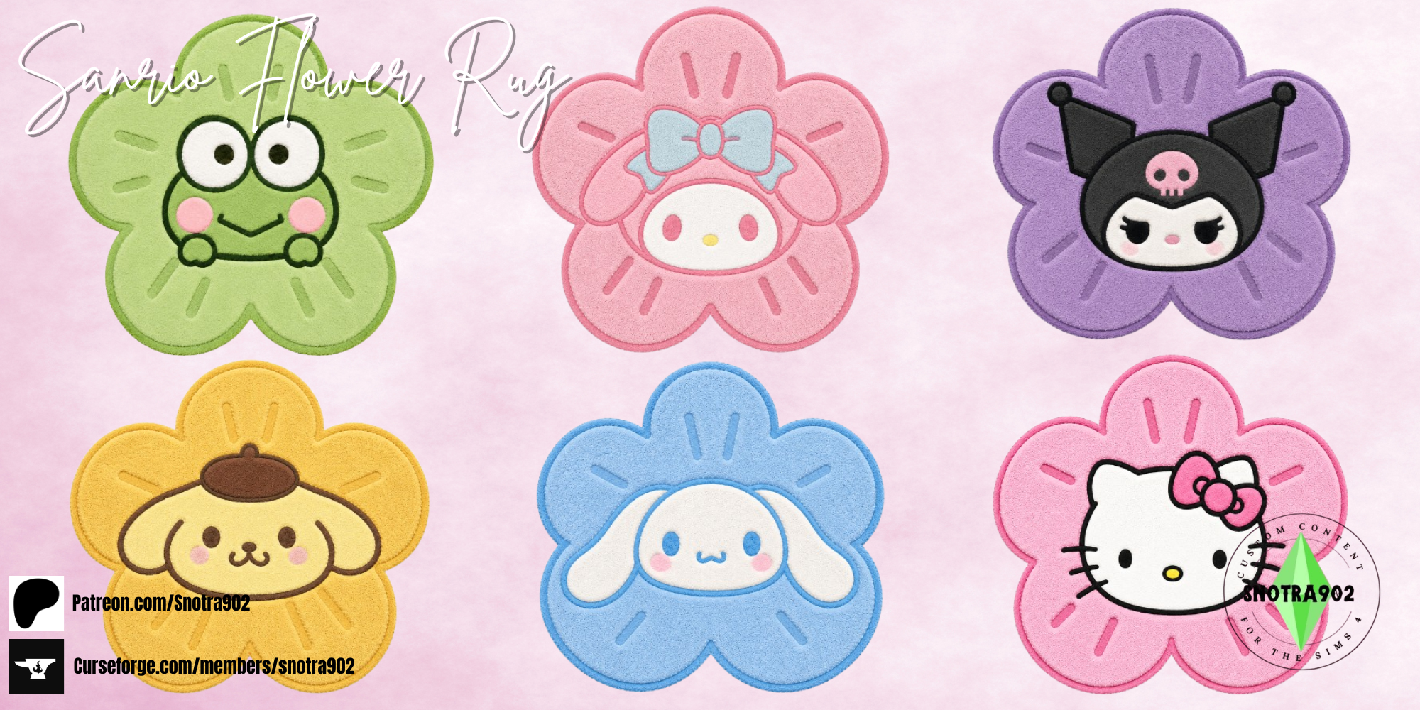 Sanrio Flower Rug mod for The Sims 4 
