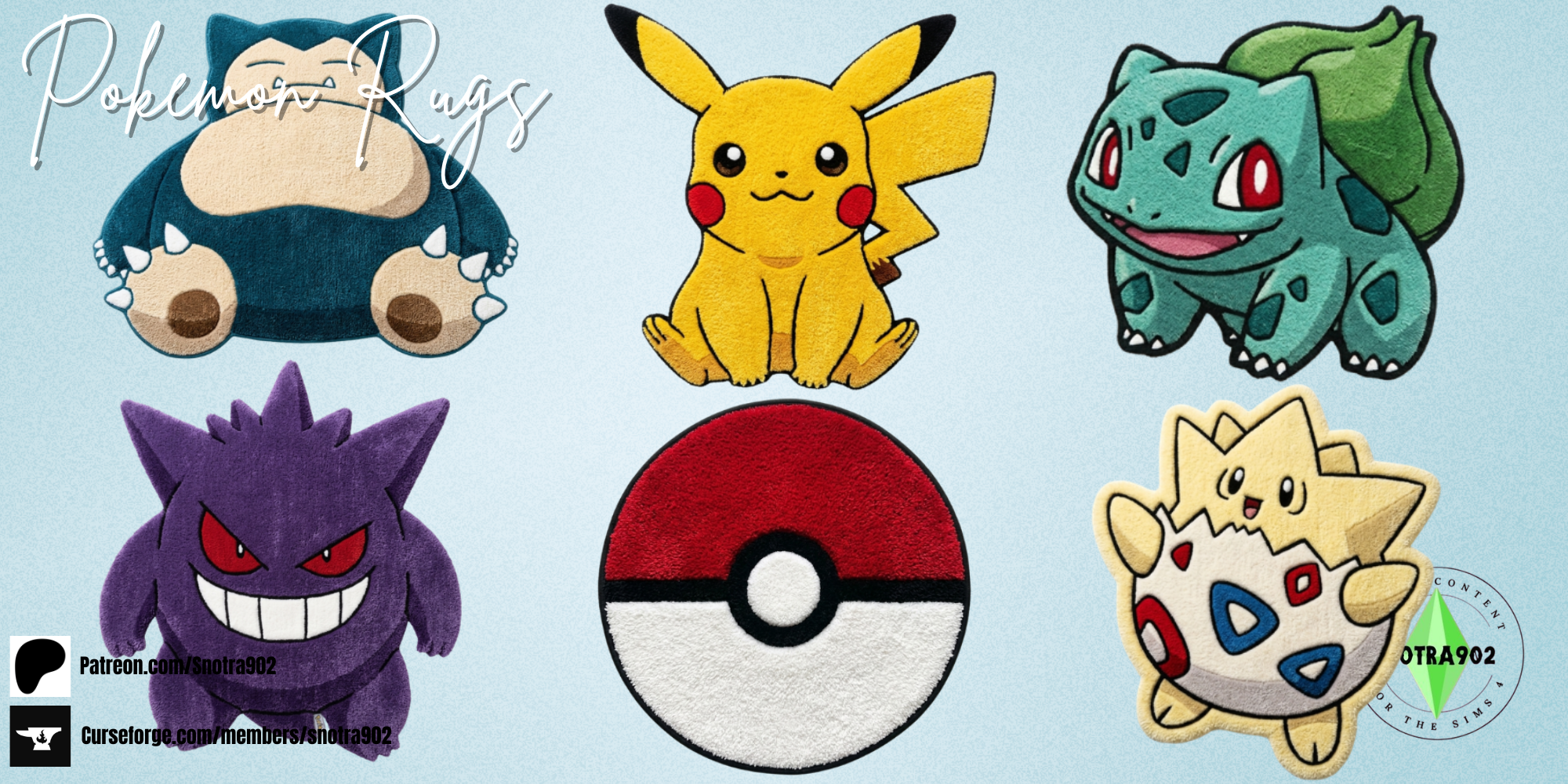 Pokemon Rugs mod for The Sims 4 