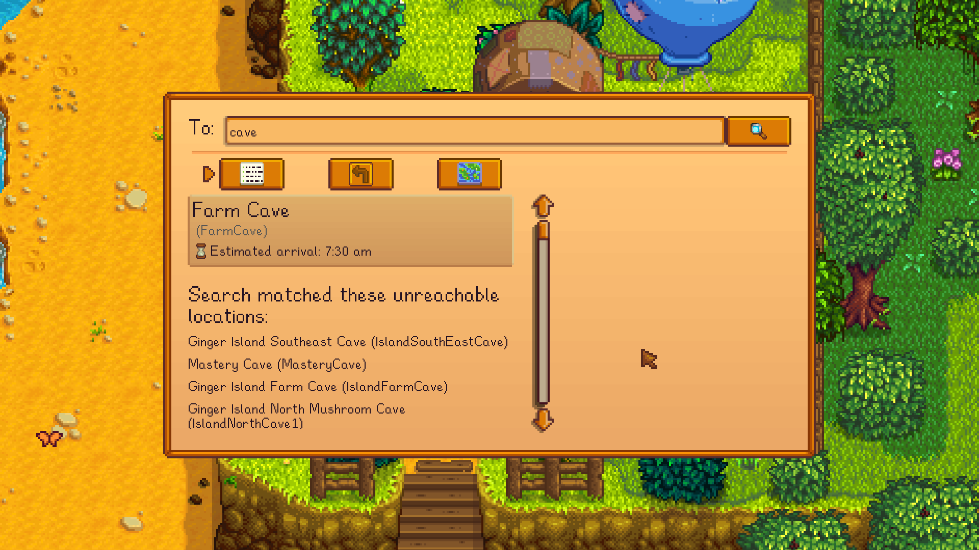 World Navigator mod for Stardew Valley