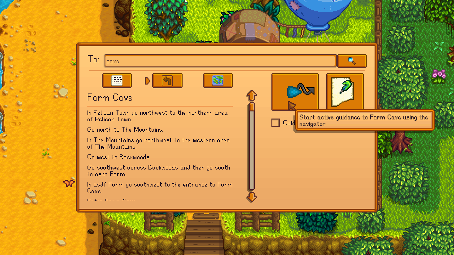 World Navigator mod for Stardew Valley