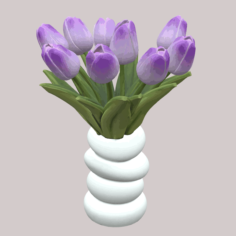 Minimal tulips in vase mod for The Sims 4 