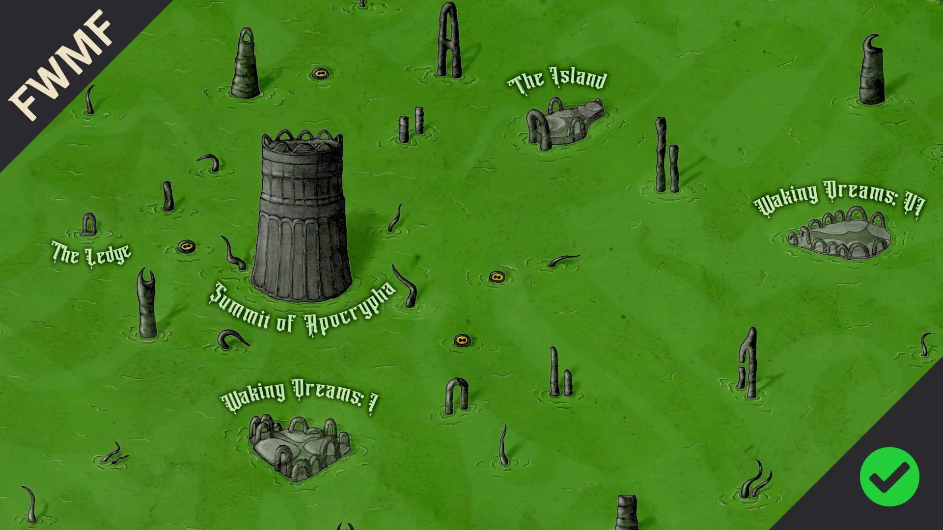 Apocrypha Paper Map for FWMF mod for The Elder Scrolls V: Skyrim Special Edition