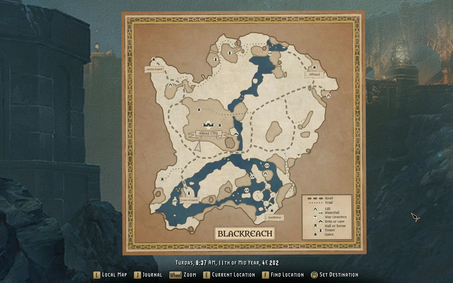 Blackreach Paper Map for FWMF mod for The Elder Scrolls V: Skyrim Special Edition