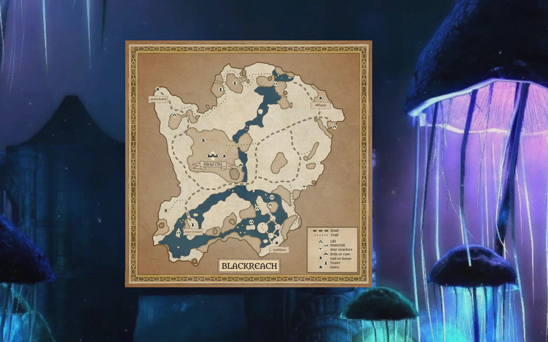 Blackreach Paper Map for FWMF mod for The Elder Scrolls V: Skyrim Special Edition