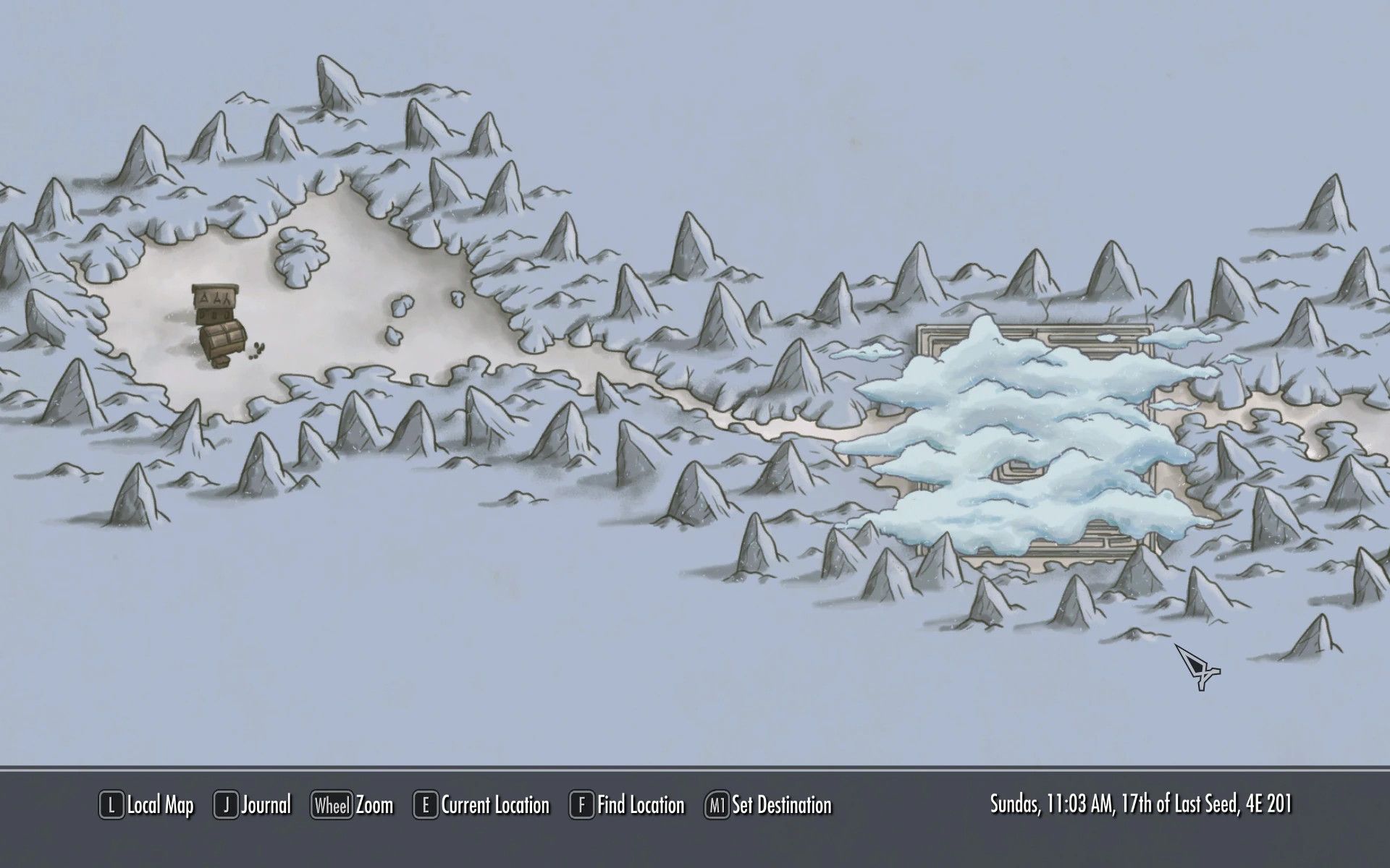 The Frozen Heart Paper Map for FWMF by Limon mod for The Elder Scrolls V: Skyrim Special Edition