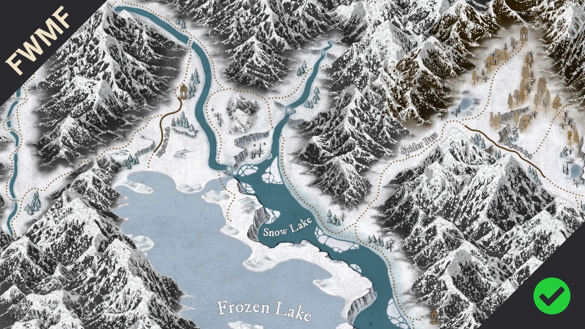 Forgotten Vale Paper Map for FWMF mod for The Elder Scrolls V: Skyrim Special Edition