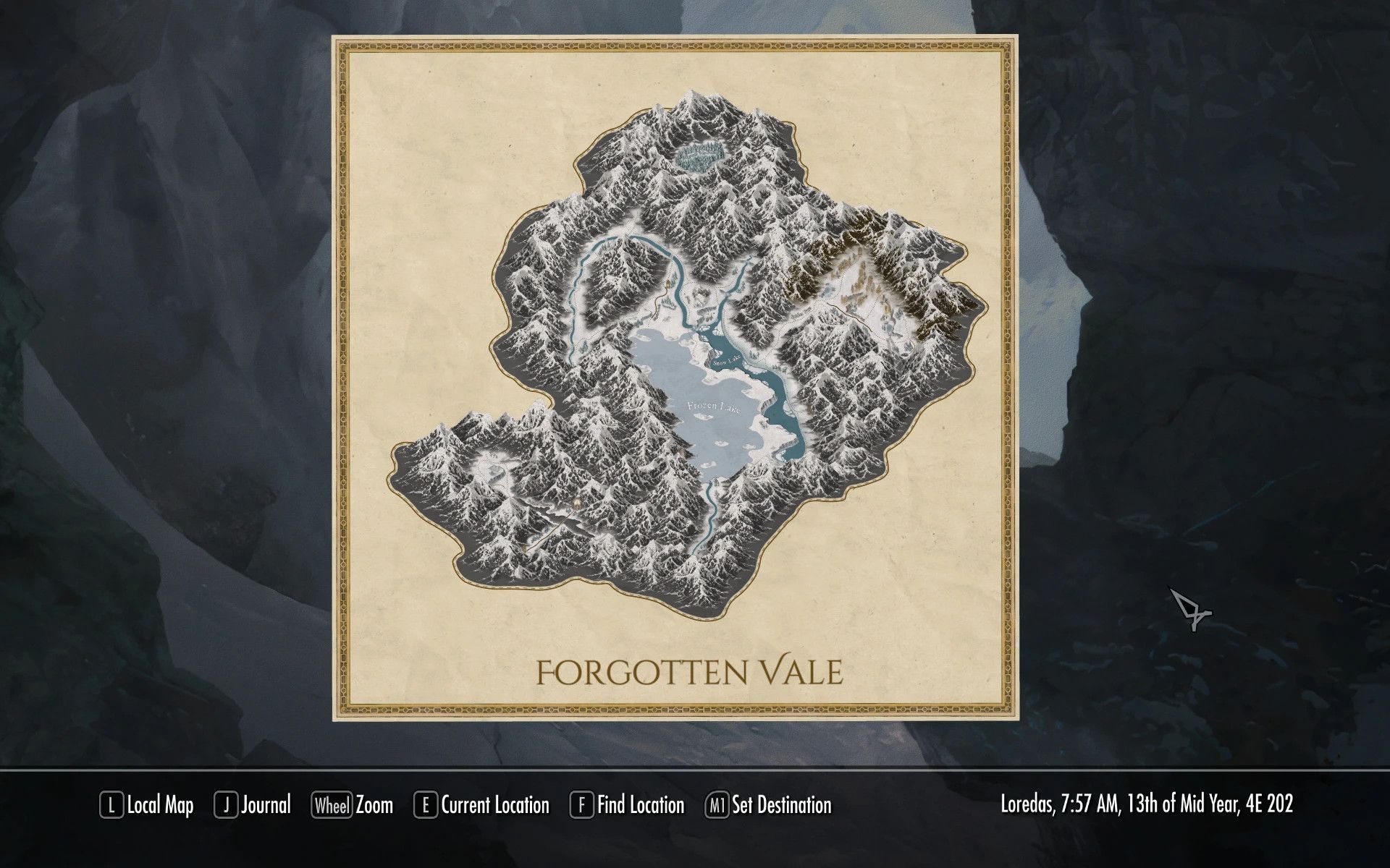 Forgotten Vale Paper Map for FWMF mod for The Elder Scrolls V: Skyrim Special Edition