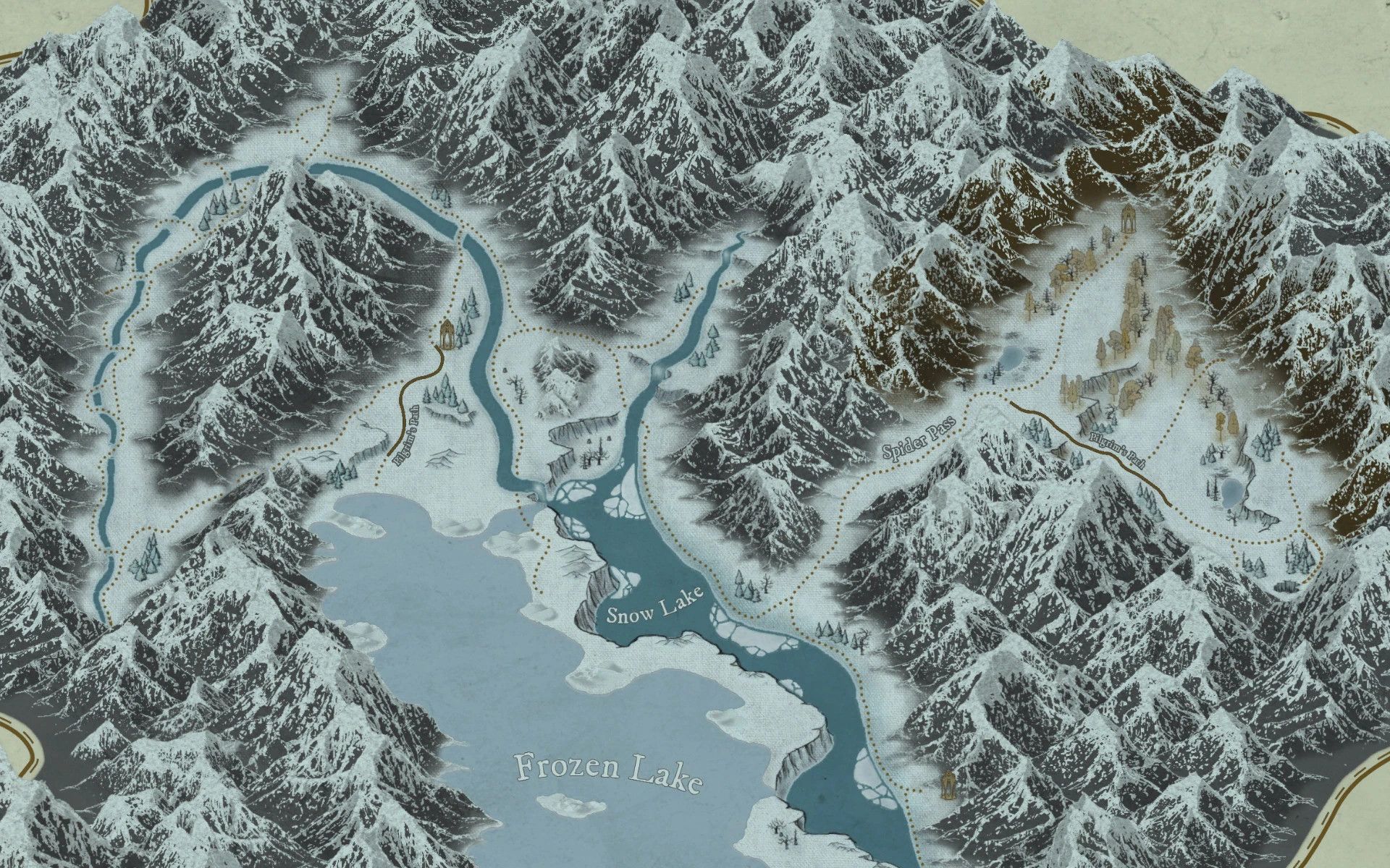 Forgotten Vale Paper Map for FWMF mod for The Elder Scrolls V: Skyrim Special Edition