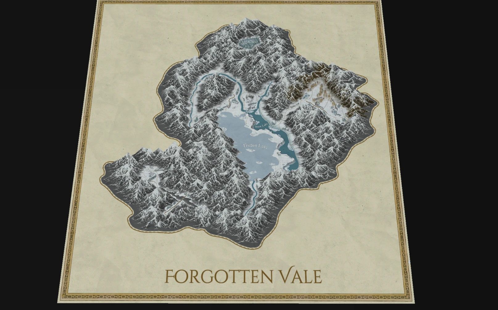 Forgotten Vale Paper Map for FWMF mod for The Elder Scrolls V: Skyrim Special Edition