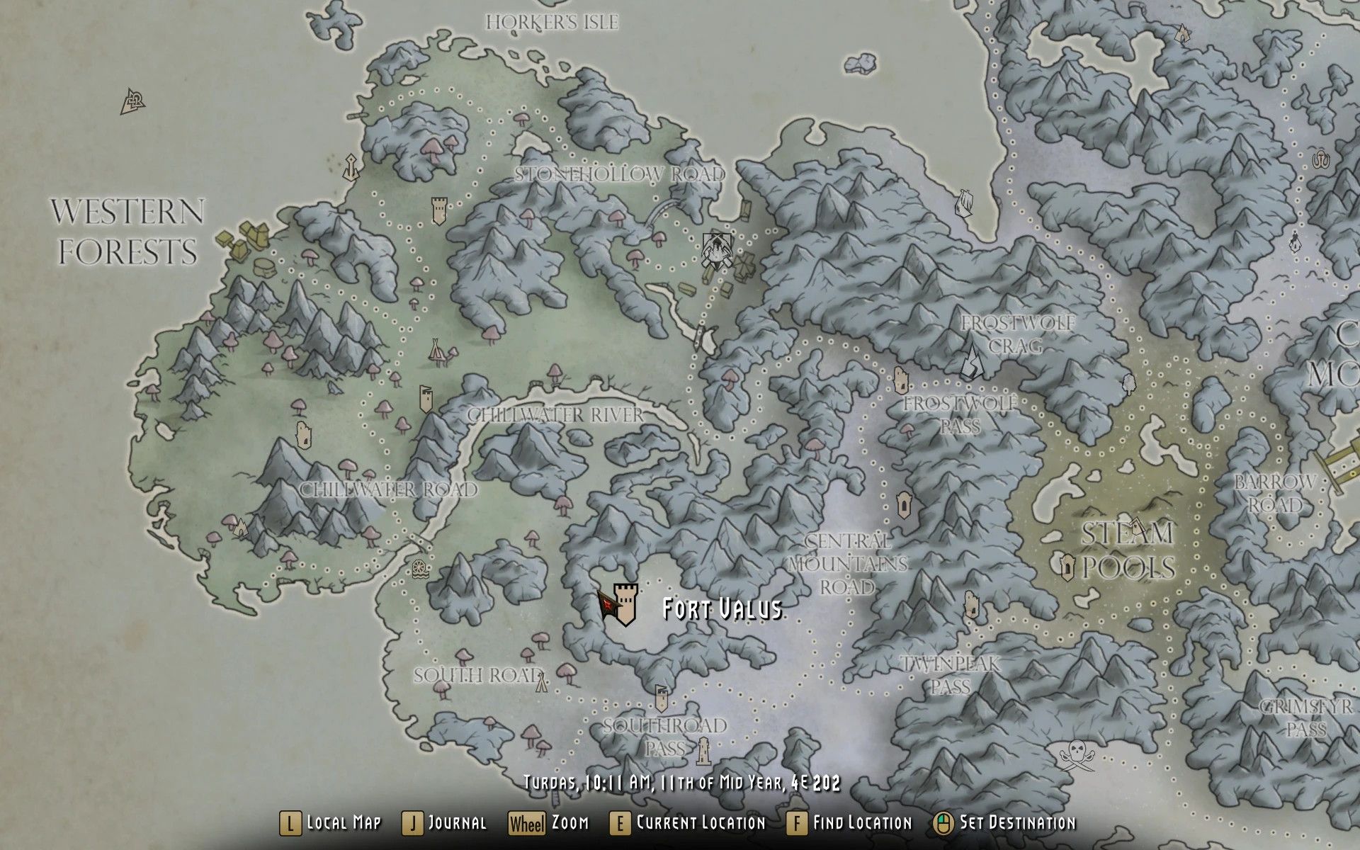 Wyrmstooth Paper Map for FWMF by Limon mod for The Elder Scrolls V: Skyrim Special Edition