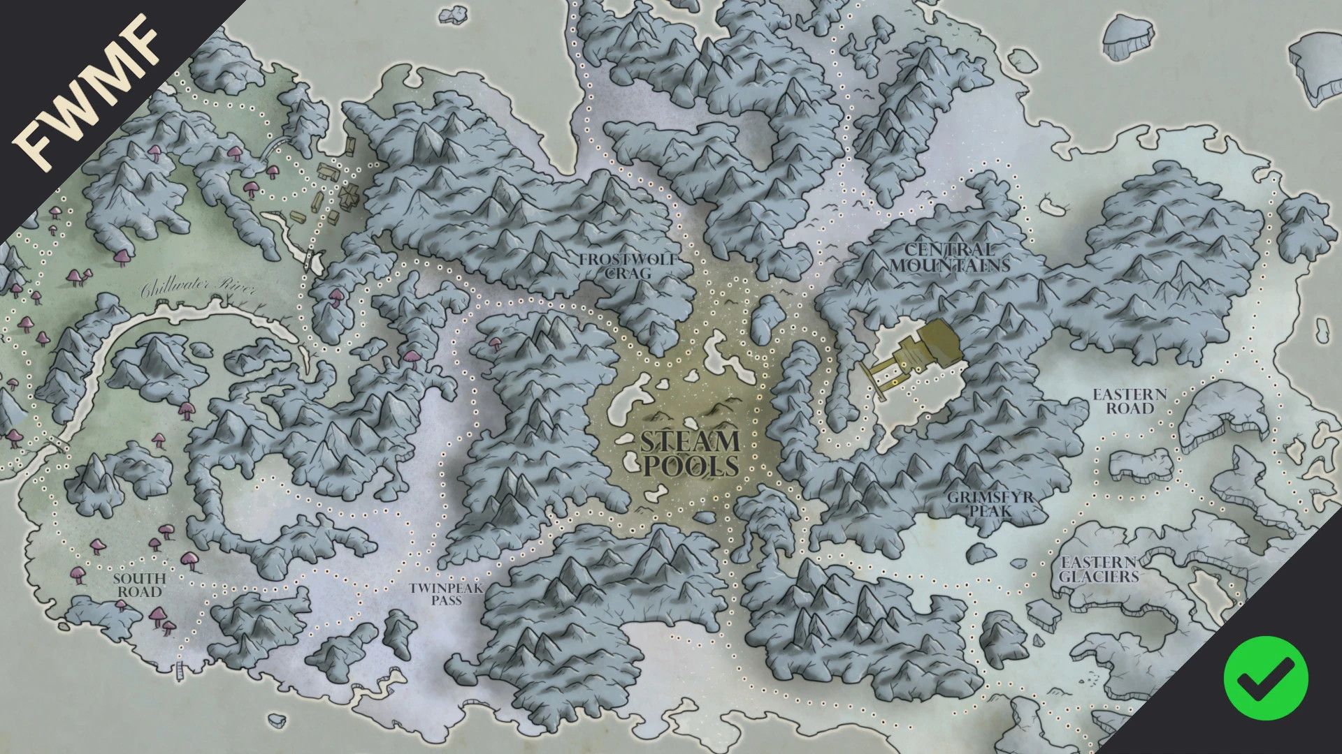 Wyrmstooth Paper Map for FWMF by Limon mod for The Elder Scrolls V: Skyrim Special Edition
