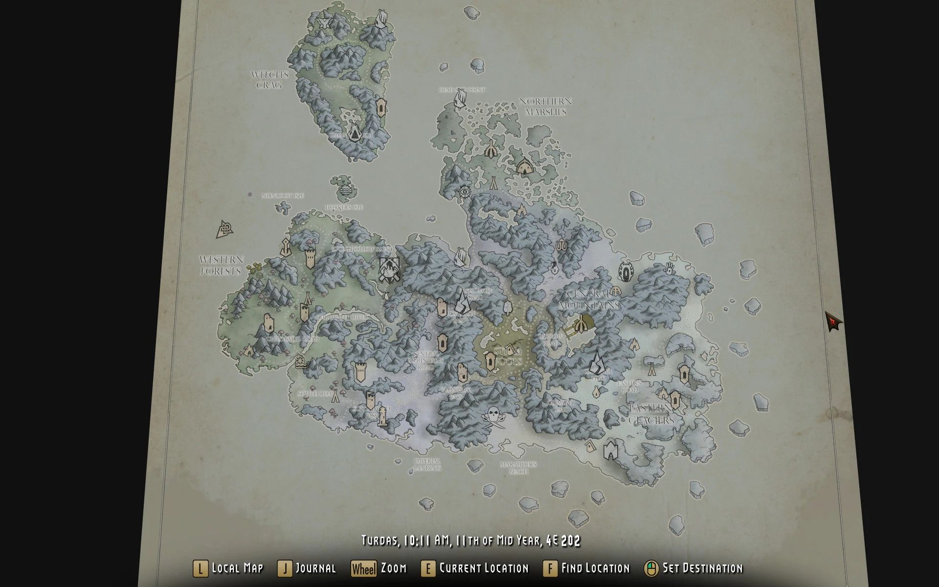 Wyrmstooth Paper Map for FWMF by Limon mod for The Elder Scrolls V: Skyrim Special Edition