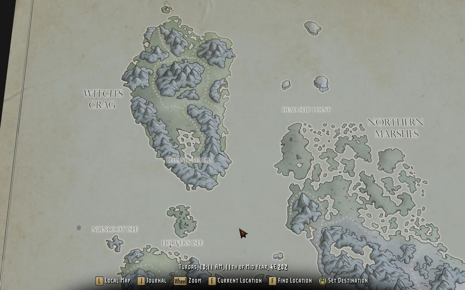 Wyrmstooth Paper Map for FWMF by Limon mod for The Elder Scrolls V: Skyrim Special Edition