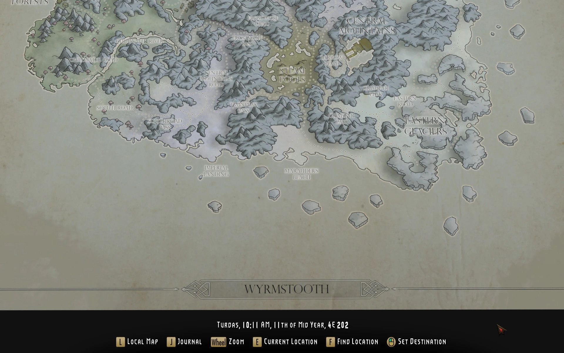 Wyrmstooth Paper Map for FWMF by Limon mod for The Elder Scrolls V: Skyrim Special Edition