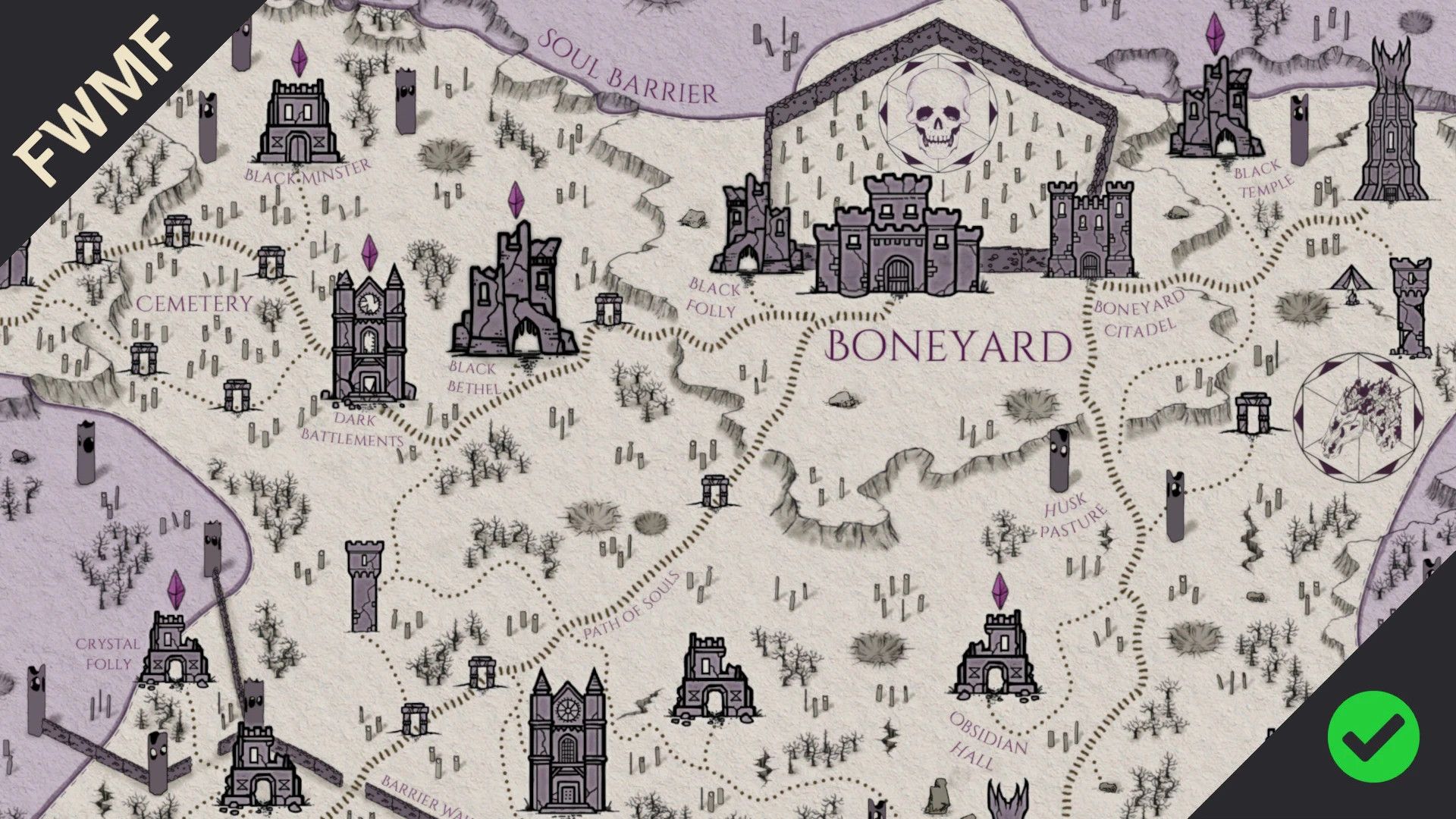 Soul Cairn Paper Map for FWMF mod for The Elder Scrolls V: Skyrim Special Edition