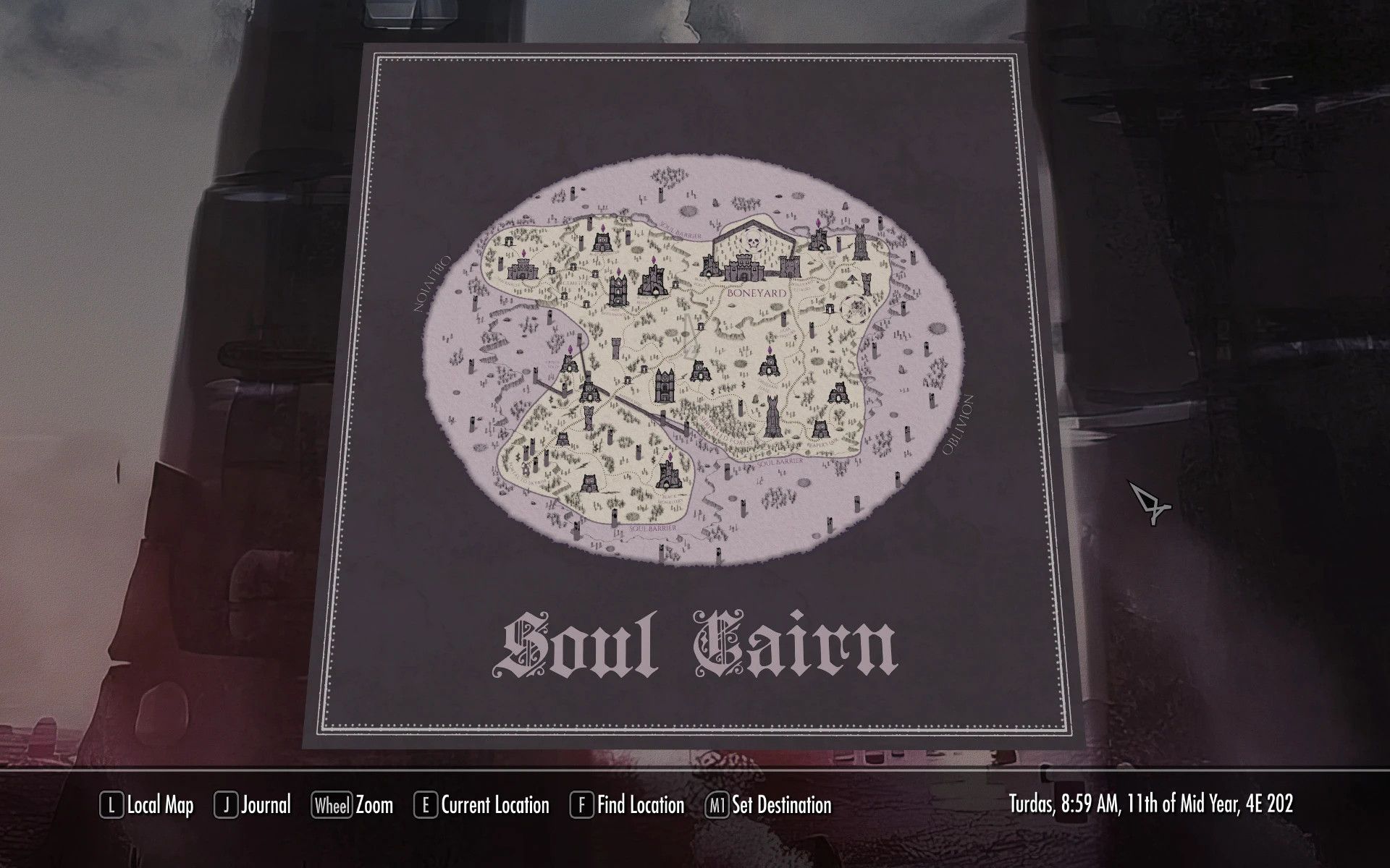 Soul Cairn Paper Map for FWMF mod for The Elder Scrolls V: Skyrim Special Edition