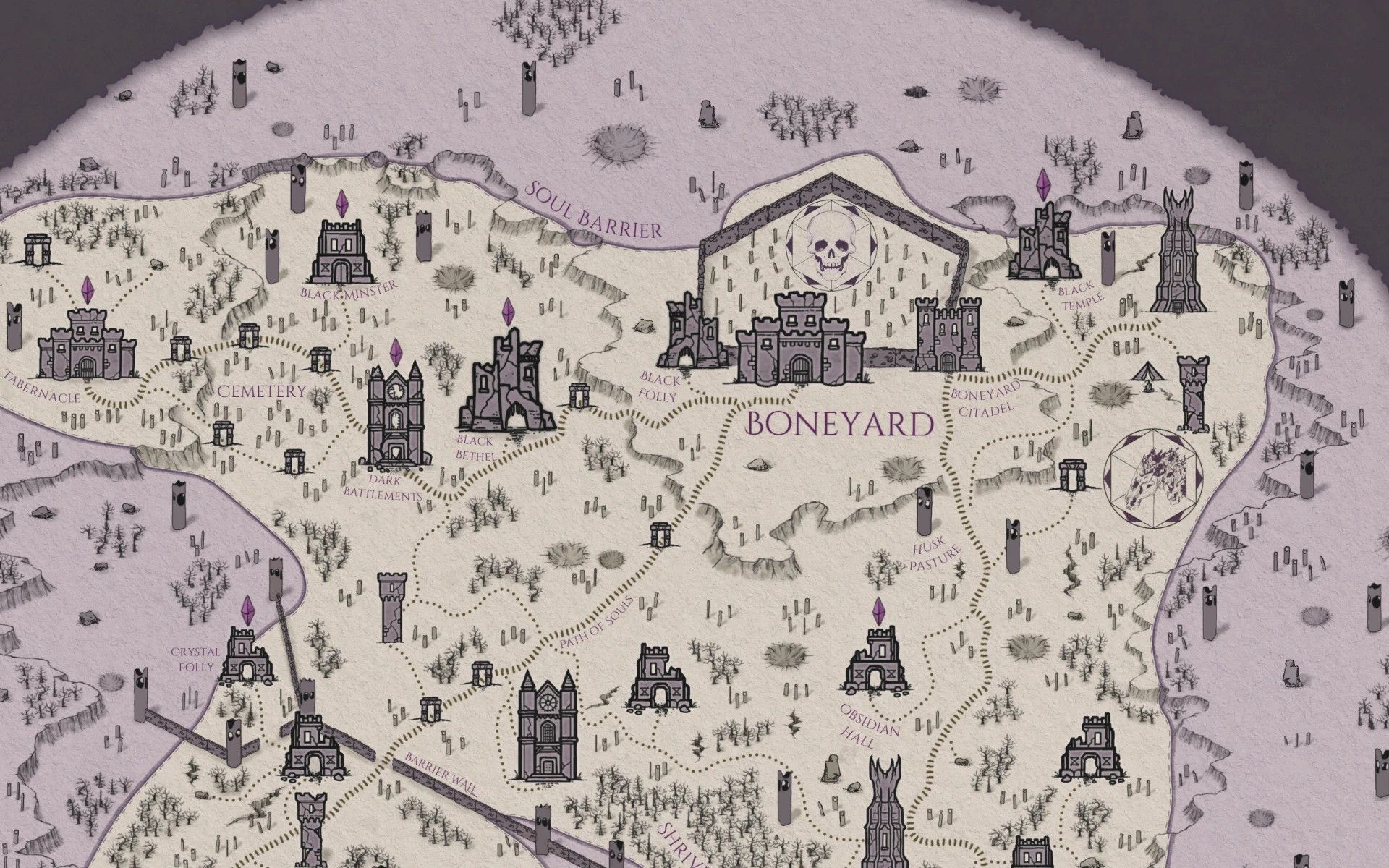 Soul Cairn Paper Map for FWMF mod for The Elder Scrolls V: Skyrim Special Edition