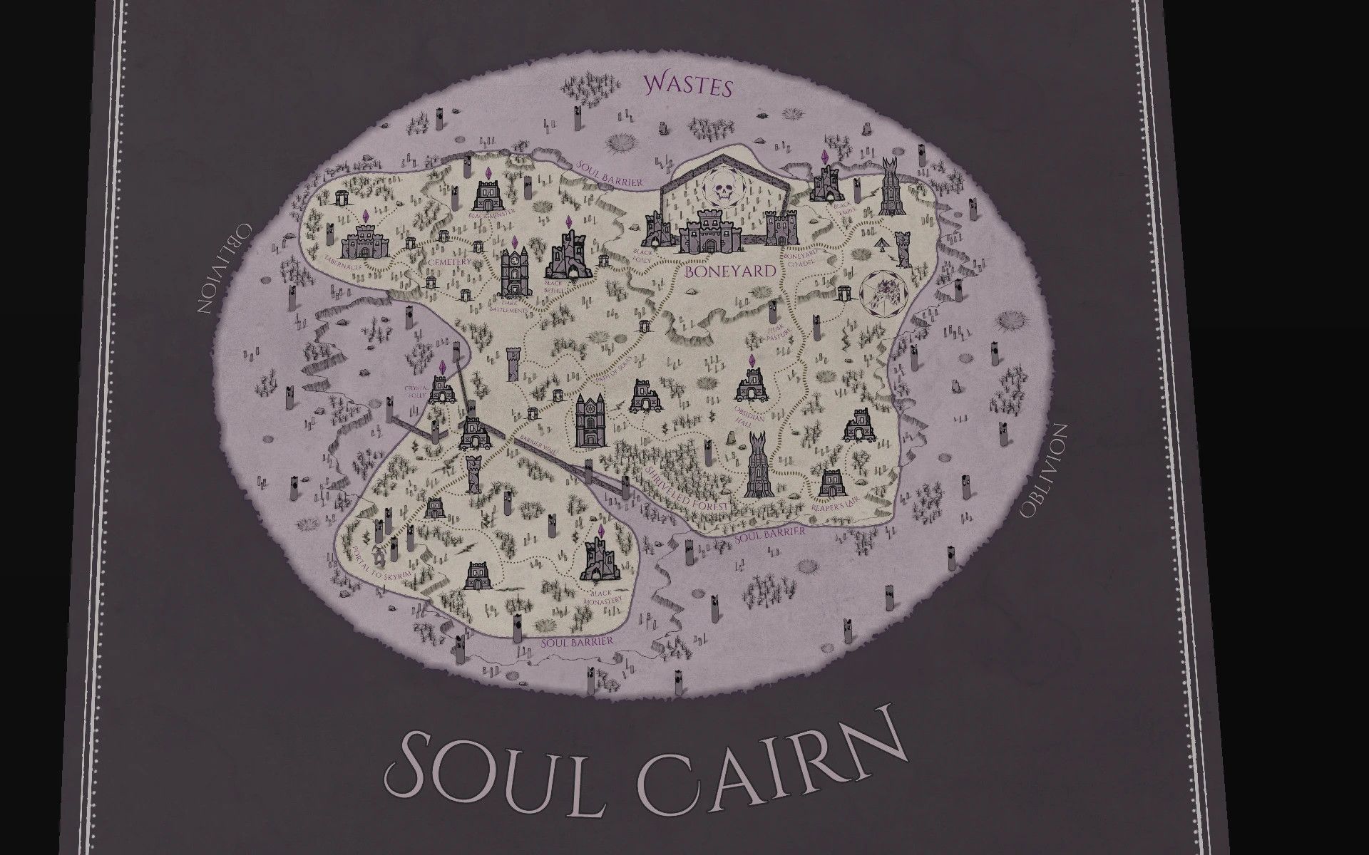 Soul Cairn Paper Map for FWMF mod for The Elder Scrolls V: Skyrim Special Edition