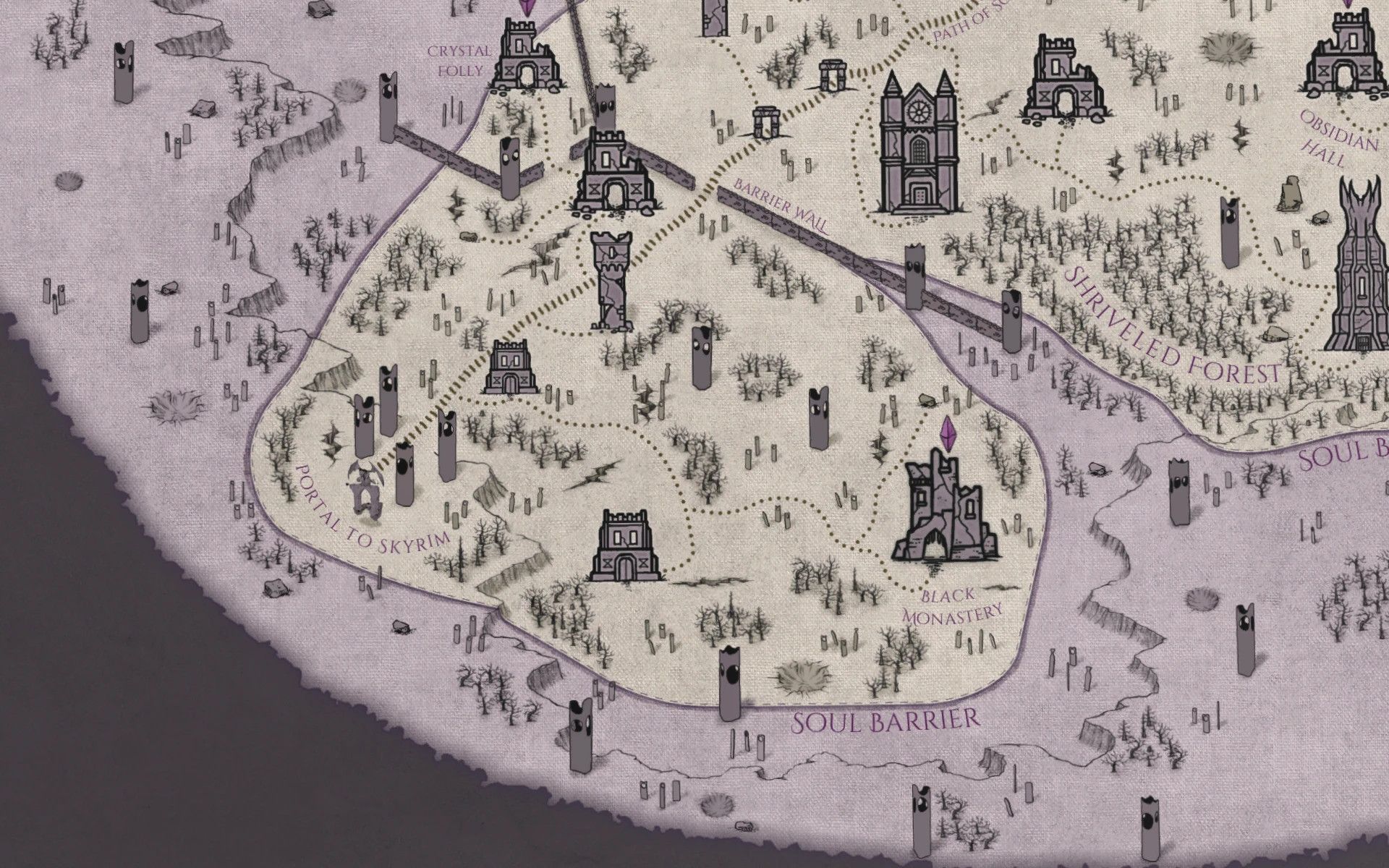 Soul Cairn Paper Map for FWMF mod for The Elder Scrolls V: Skyrim Special Edition