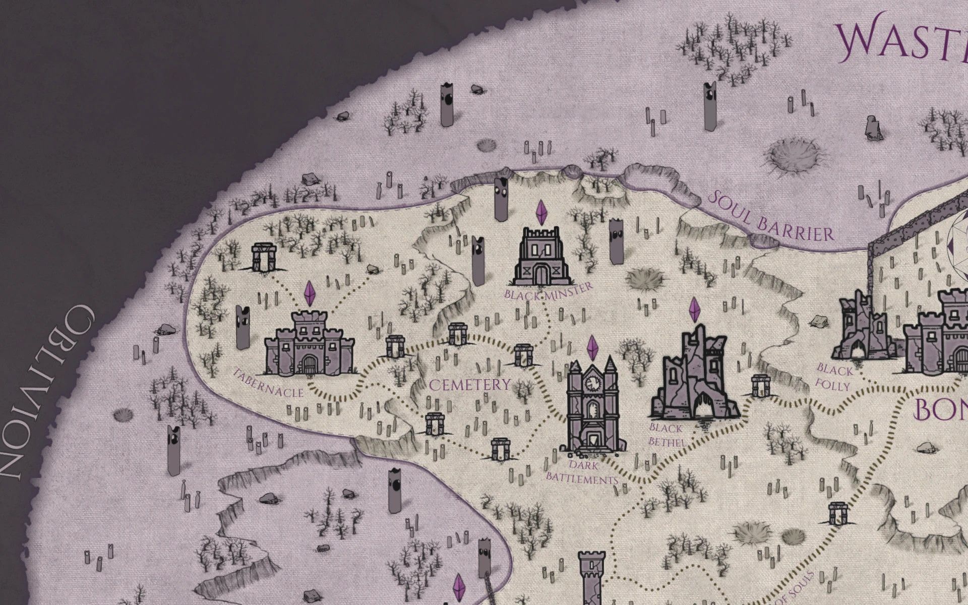 Soul Cairn Paper Map for FWMF mod for The Elder Scrolls V: Skyrim Special Edition