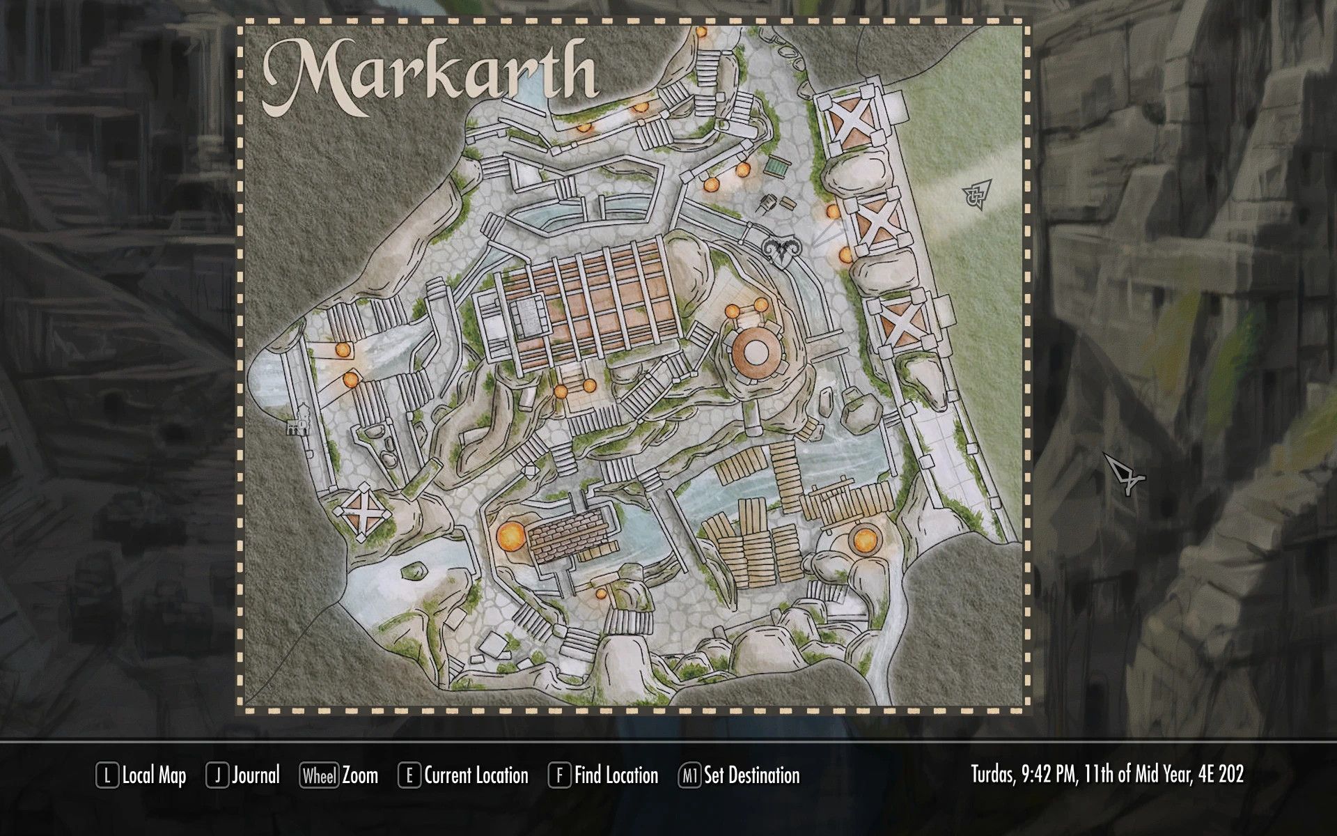 Markarth Paper Map by Mirhayasu for FWMF mod for The Elder Scrolls V: Skyrim Special Edition