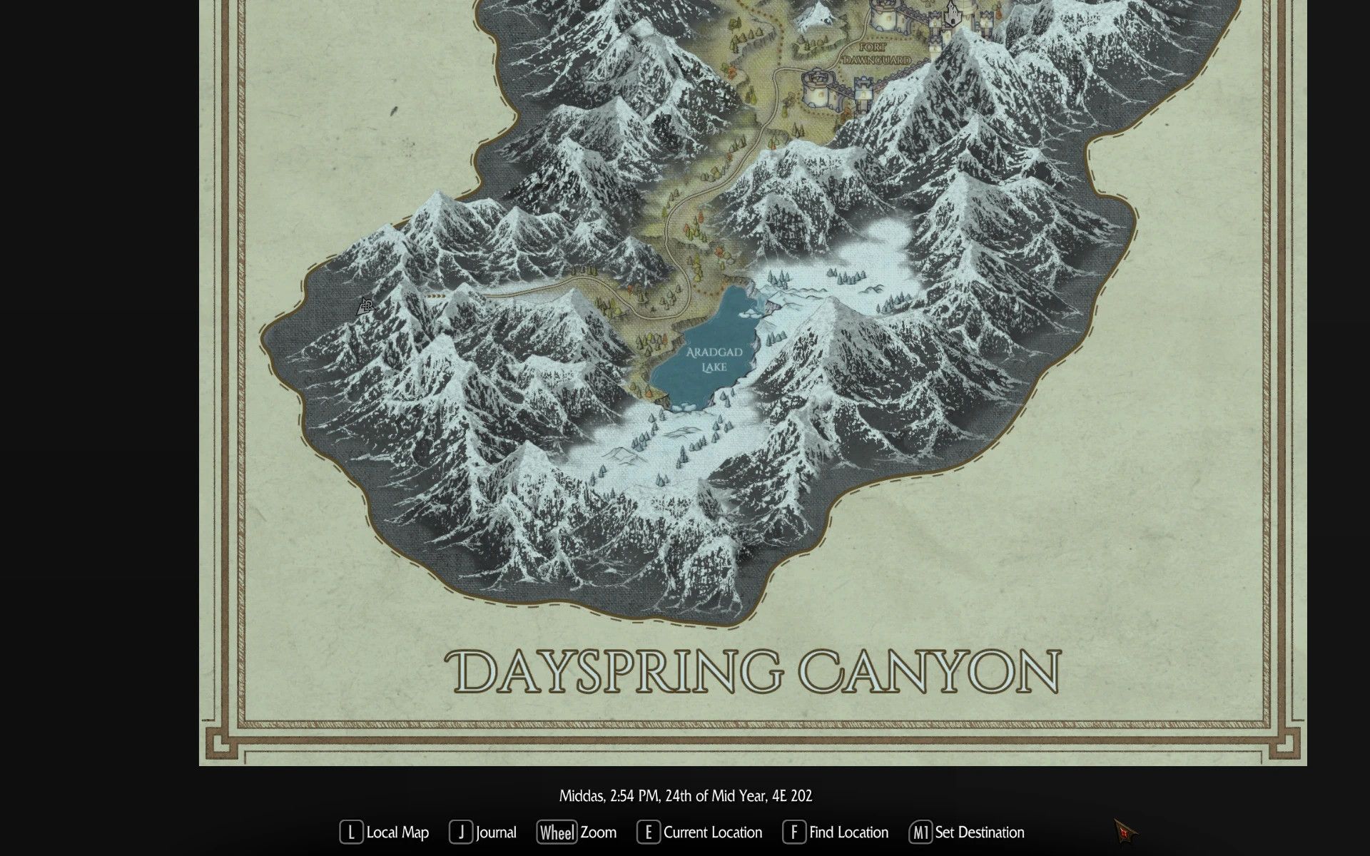 Dayspring Canyon Paper Map for FWMF mod for The Elder Scrolls V: Skyrim Special Edition